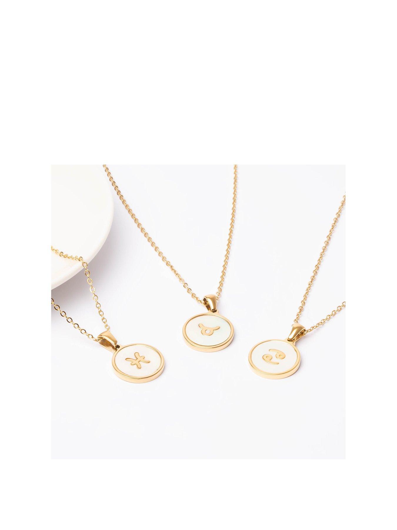 the-love-collection-gold-plated-mother-of-pearl-zodiac-charm-necklace