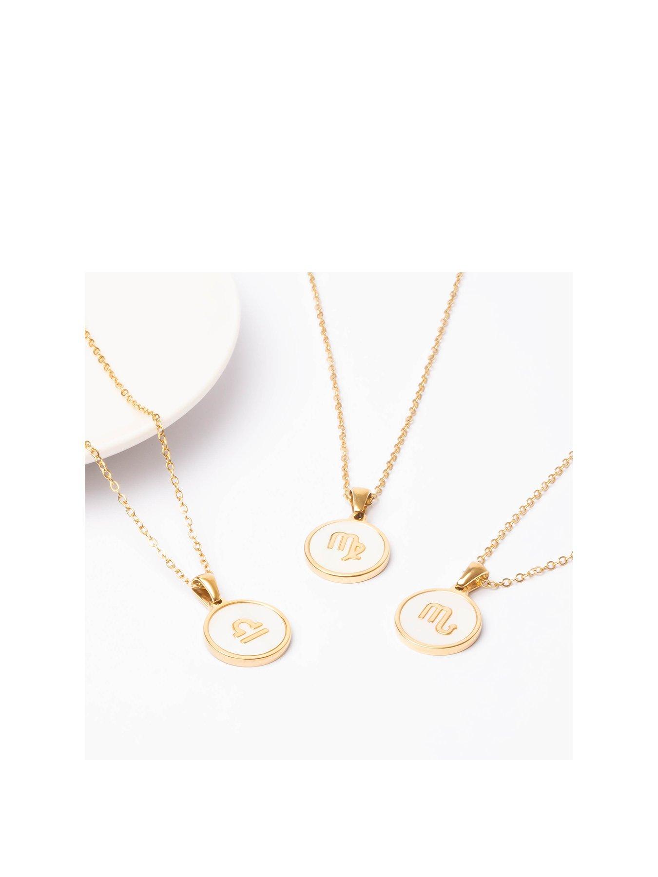 the-love-collection-gold-plated-mother-of-pearl-zodiac-charm-necklace