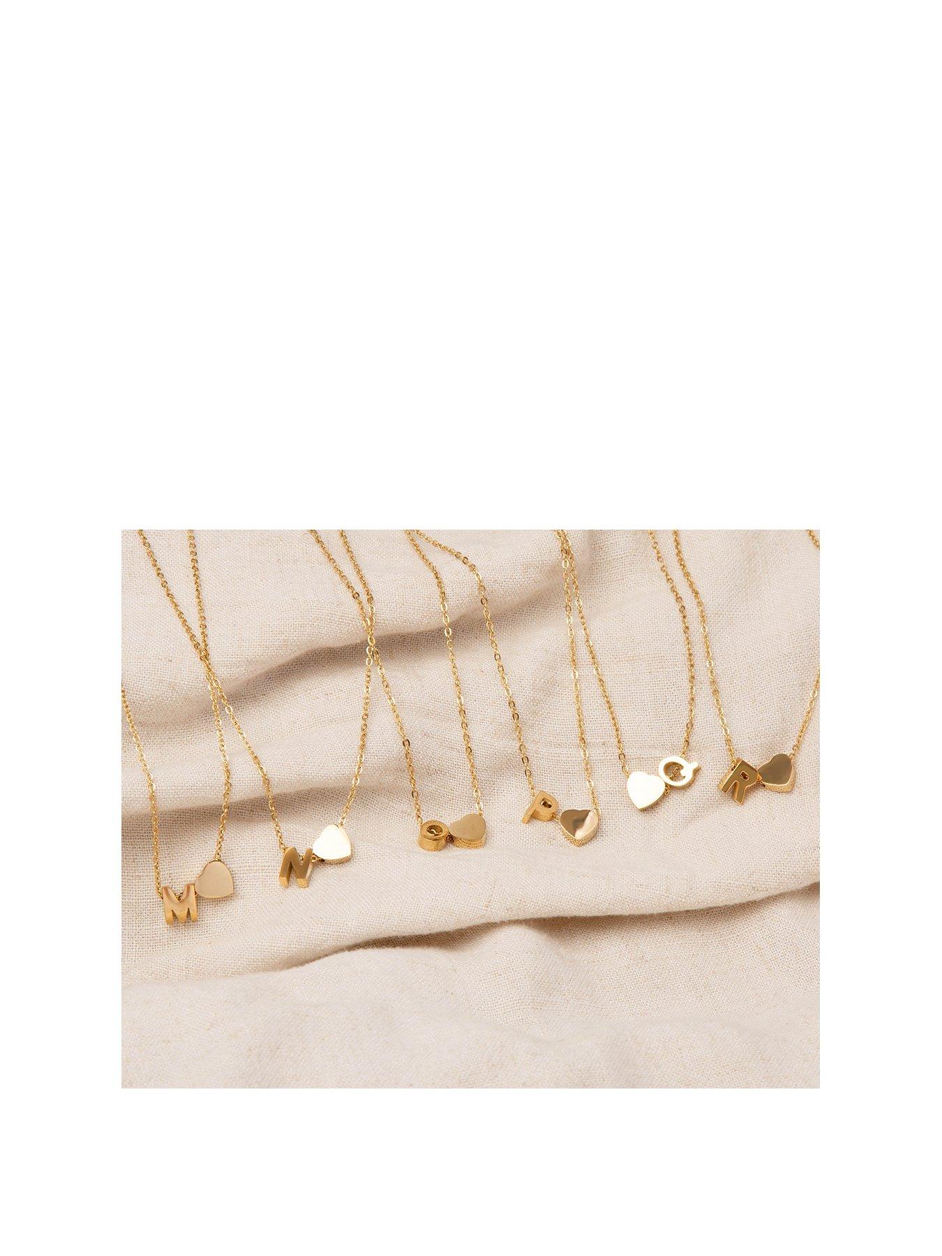 the-love-collection-gold-plated-heart-and-initial-charm-necklace