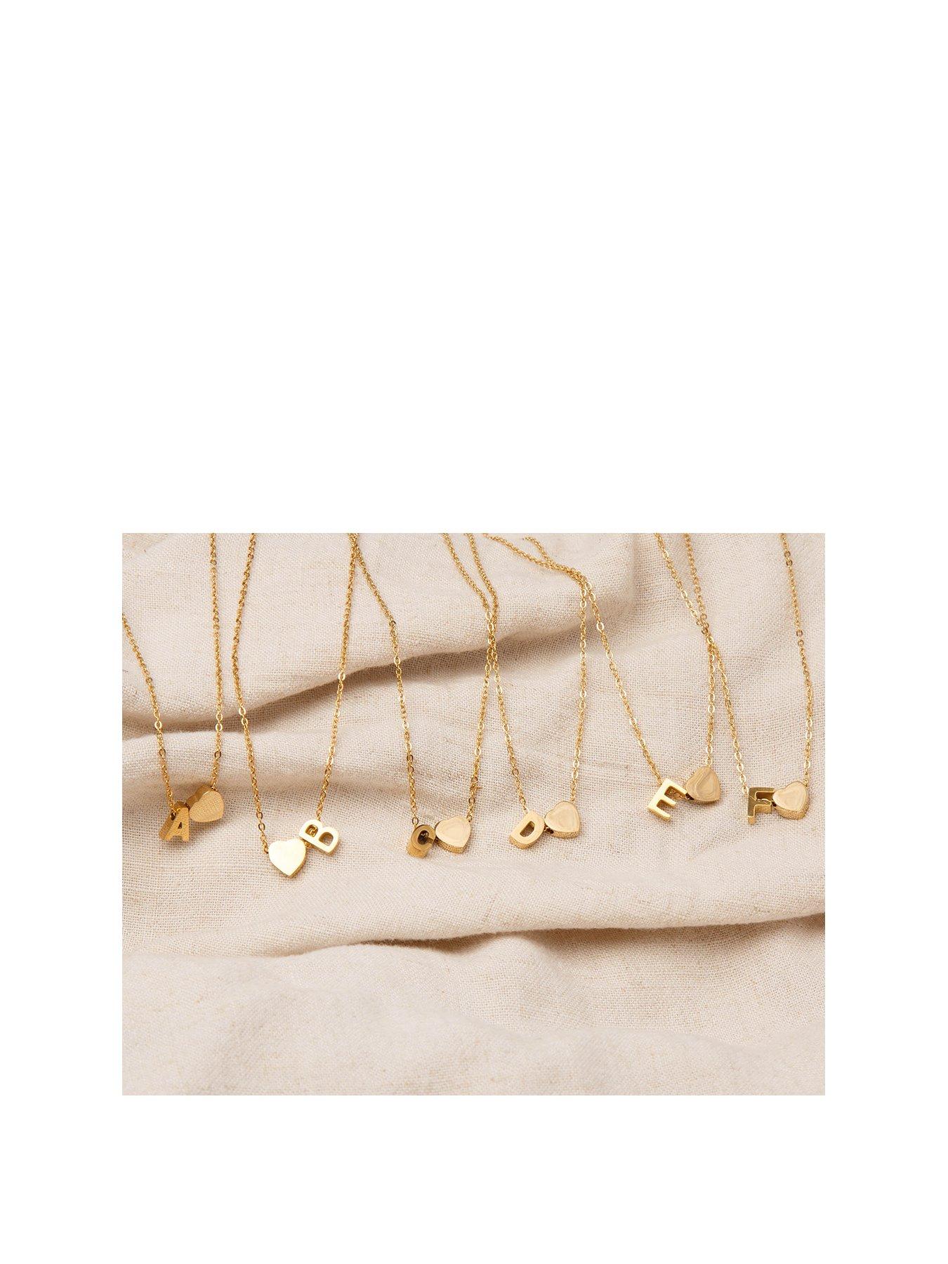 the-love-collection-gold-plated-heart-and-initial-charm-necklace