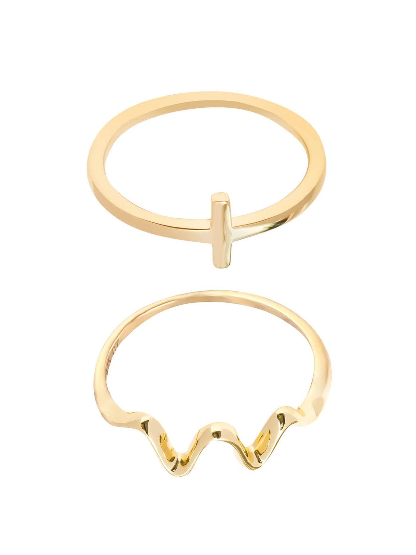 the-love-collection-18ct-gold-plated-sterling-silver-cross-bar-and-wave-stacking-ring-set