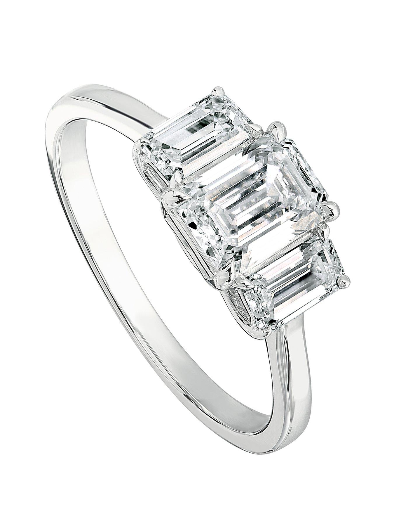 undefined Murphy , 9ct White Gold 1.56ct tw Emerald Cut Lab Grown Diamond Ring