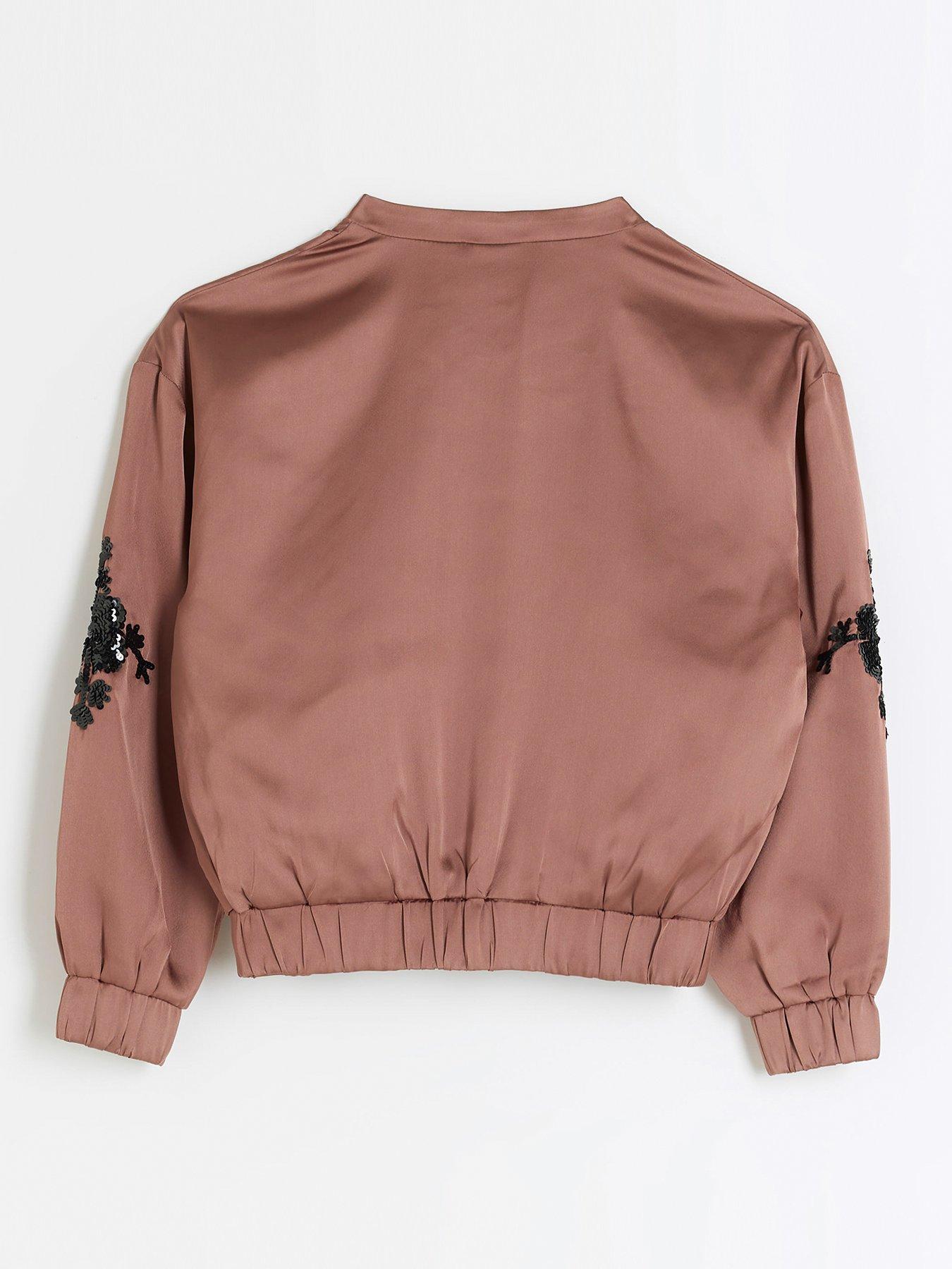 Rose gold outlet sequin bomber jacket