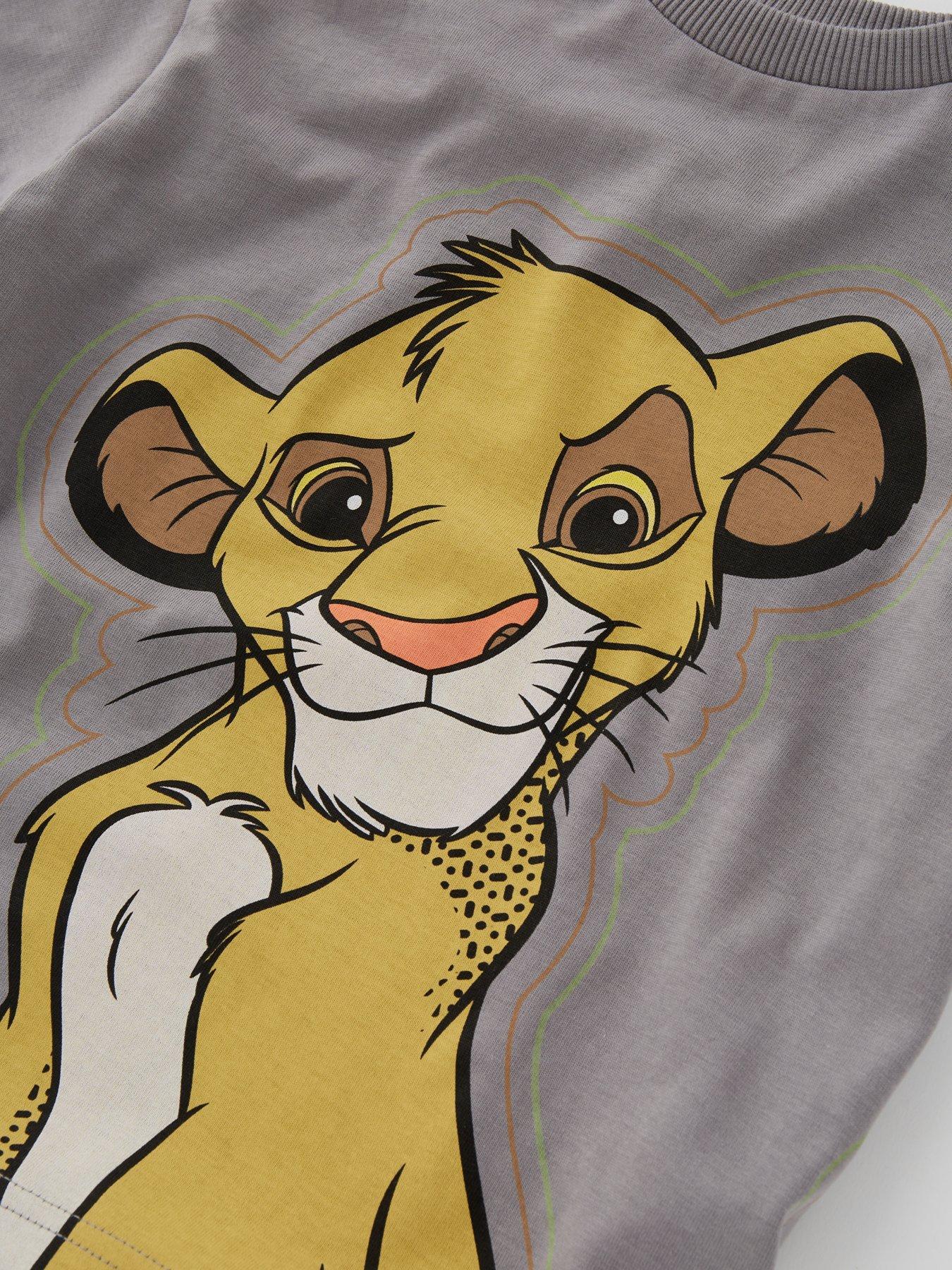 Disney The Lion King Disney Lion King Simba Short Sleeve T shirt Grey littlewoods