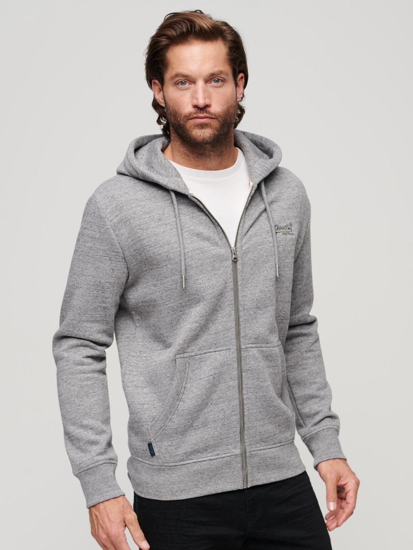 Essential Logo Zip Hoodie Dark Grey