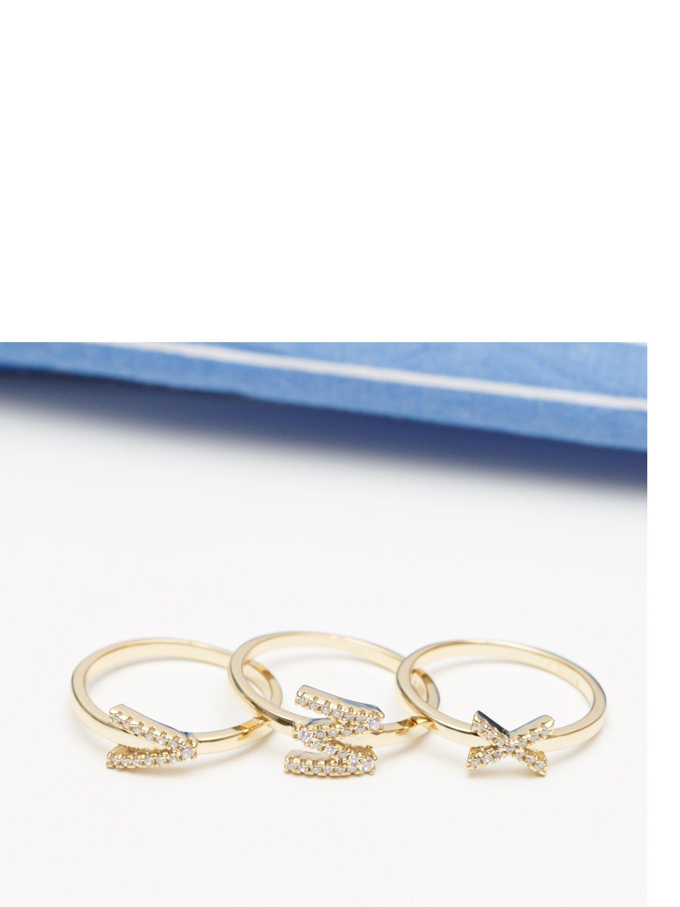 the-love-collection-18ct-gold-plated-sterling-silver-sparkling-vertical-cz-letter-ring