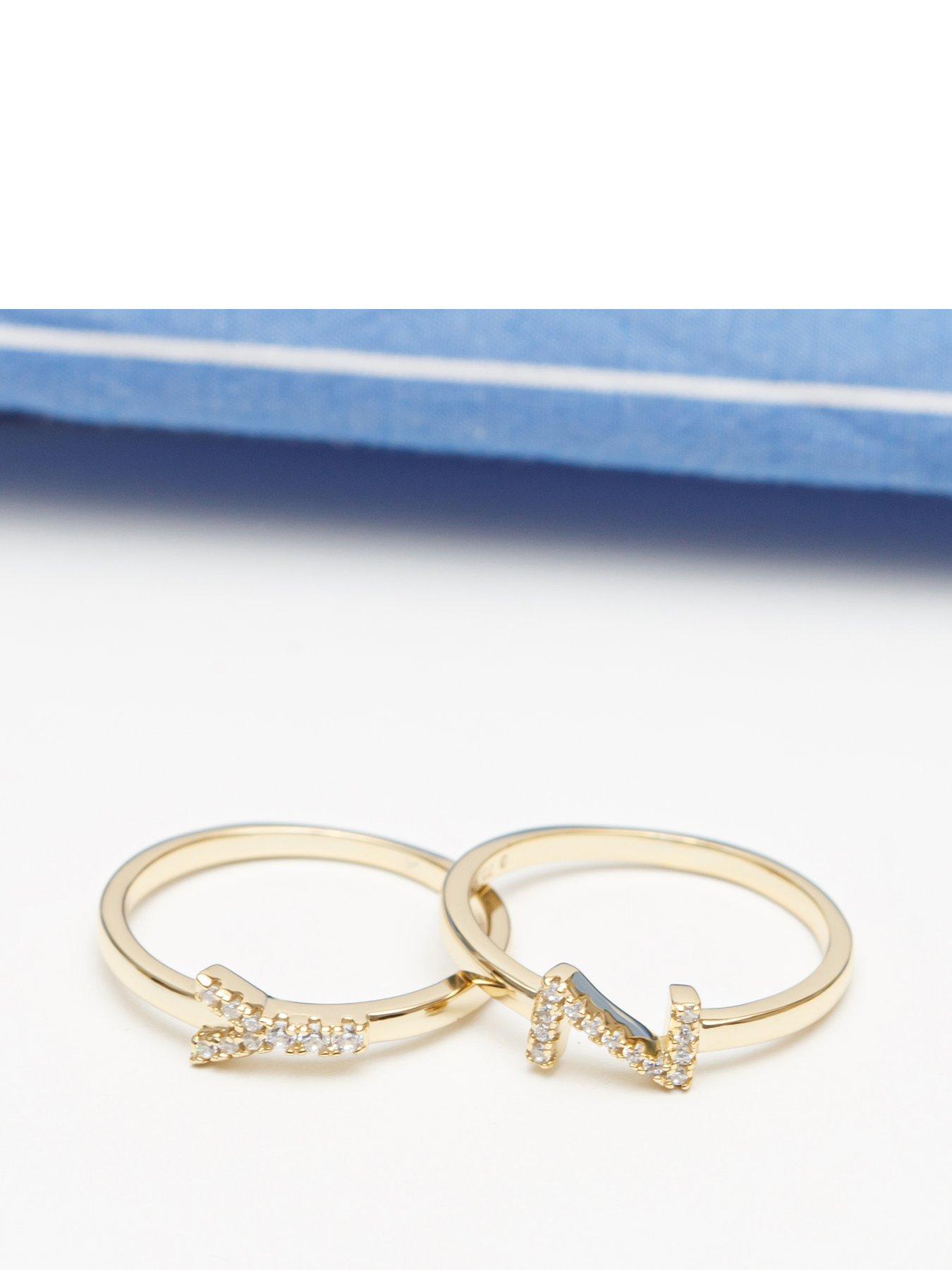 the-love-collection-18ct-gold-plated-sterling-silver-sparkling-vertical-cz-letter-ring