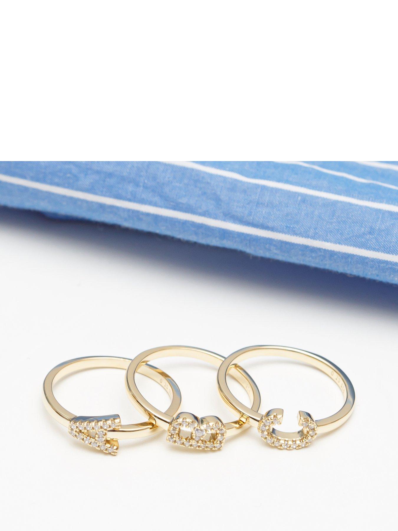 the-love-collection-18ct-gold-plated-sterling-silver-sparkling-vertical-cz-letter-ring