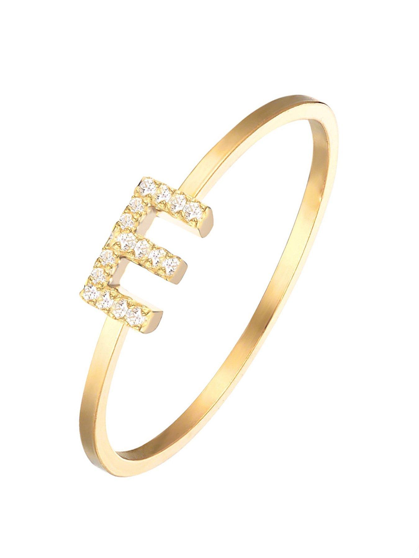 the-love-collection-18ct-gold-plated-sterling-silver-sparkling-vertical-cz-letter-ring