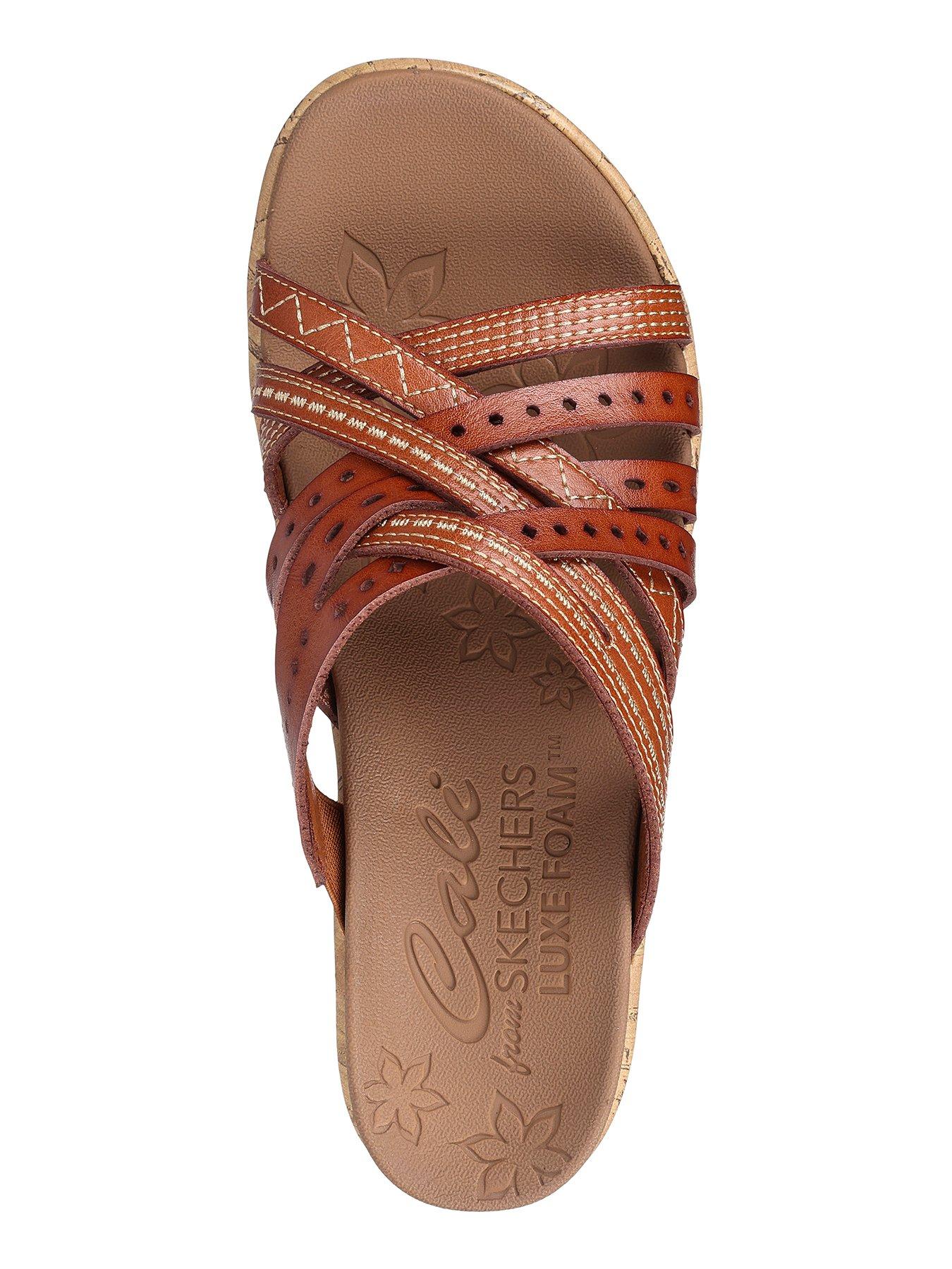 Skechers leather flip flops on sale