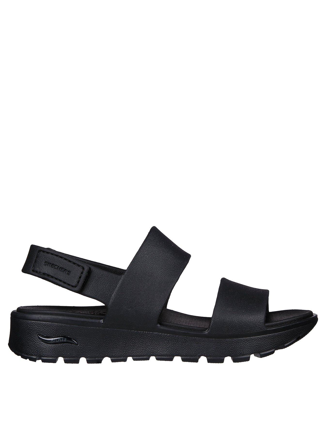Skechers Footsteps Arch Fit Double Band Sandal - Black Synthetic