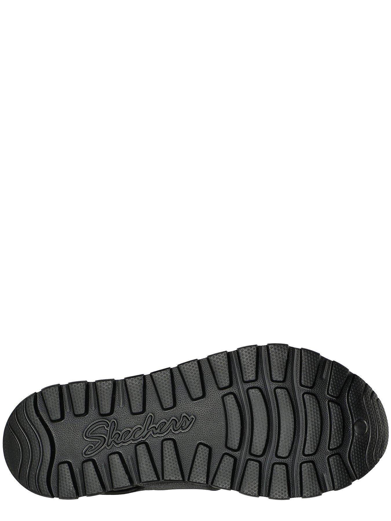  image of skechers-footsteps-arch-fit-double-band-sandal-black-synthetic