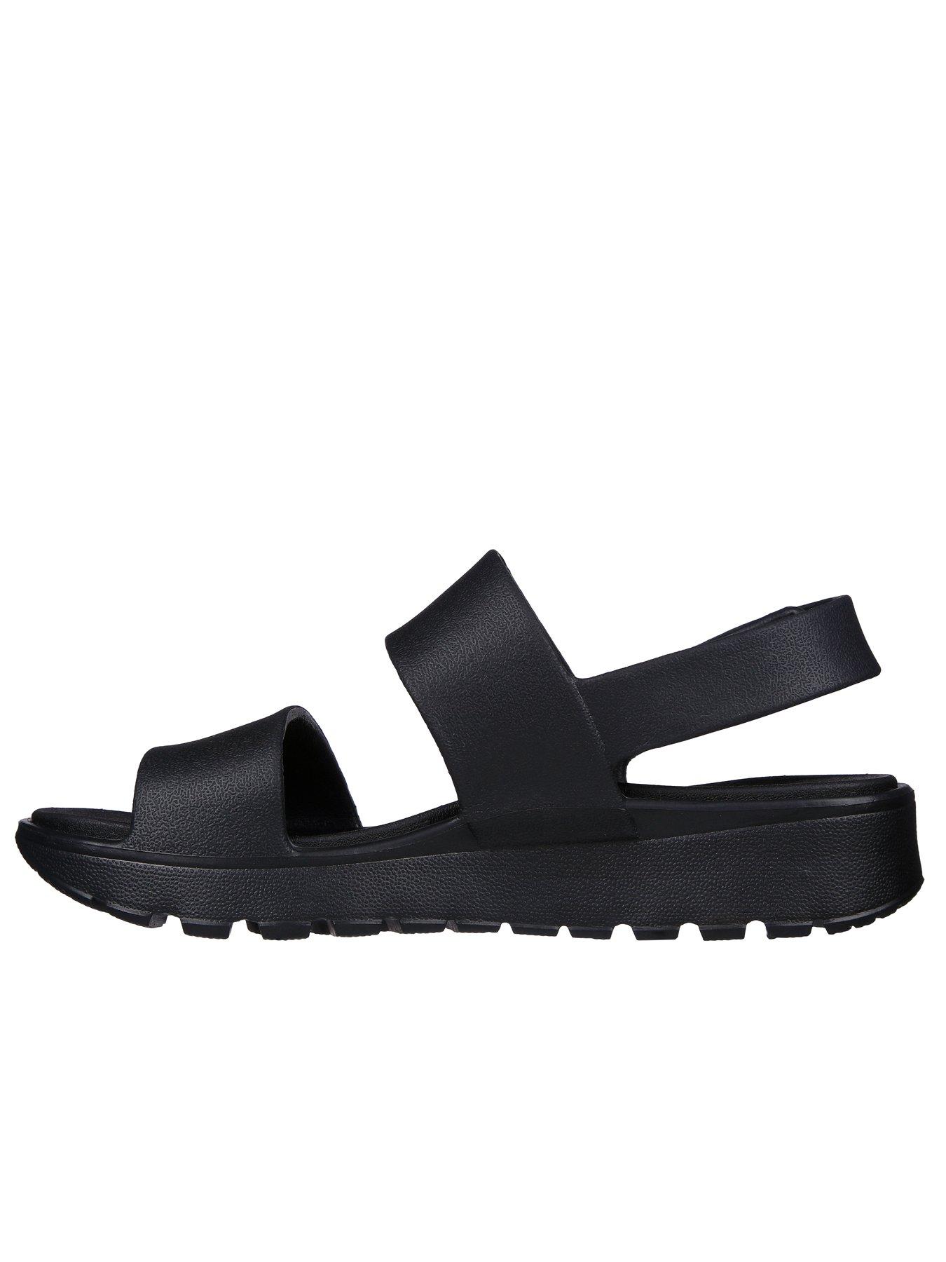  image of skechers-footsteps-arch-fit-double-band-sandal-black-synthetic