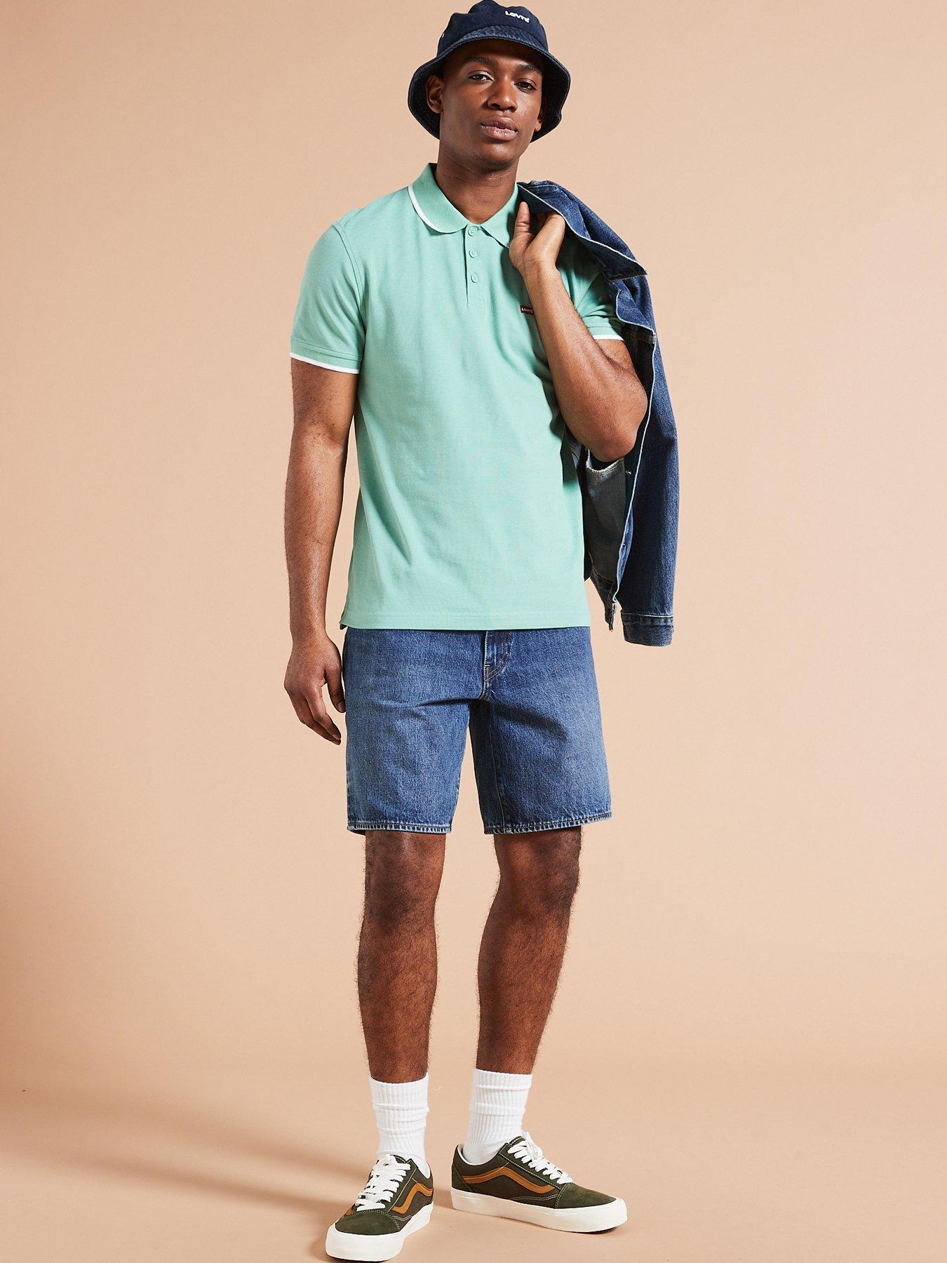  image of levis-468-stay-loose-fit-denim-shorts-dark-wash