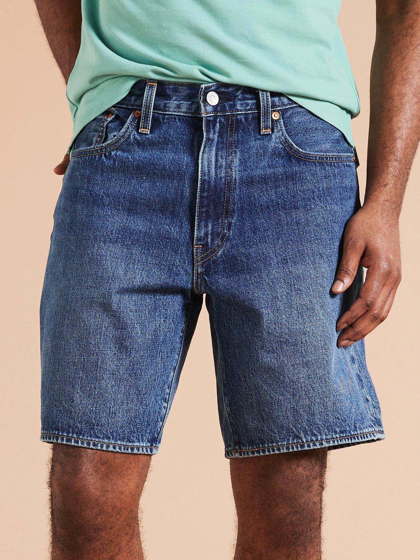  image of levis-468-stay-loose-fit-denim-shorts-dark-wash