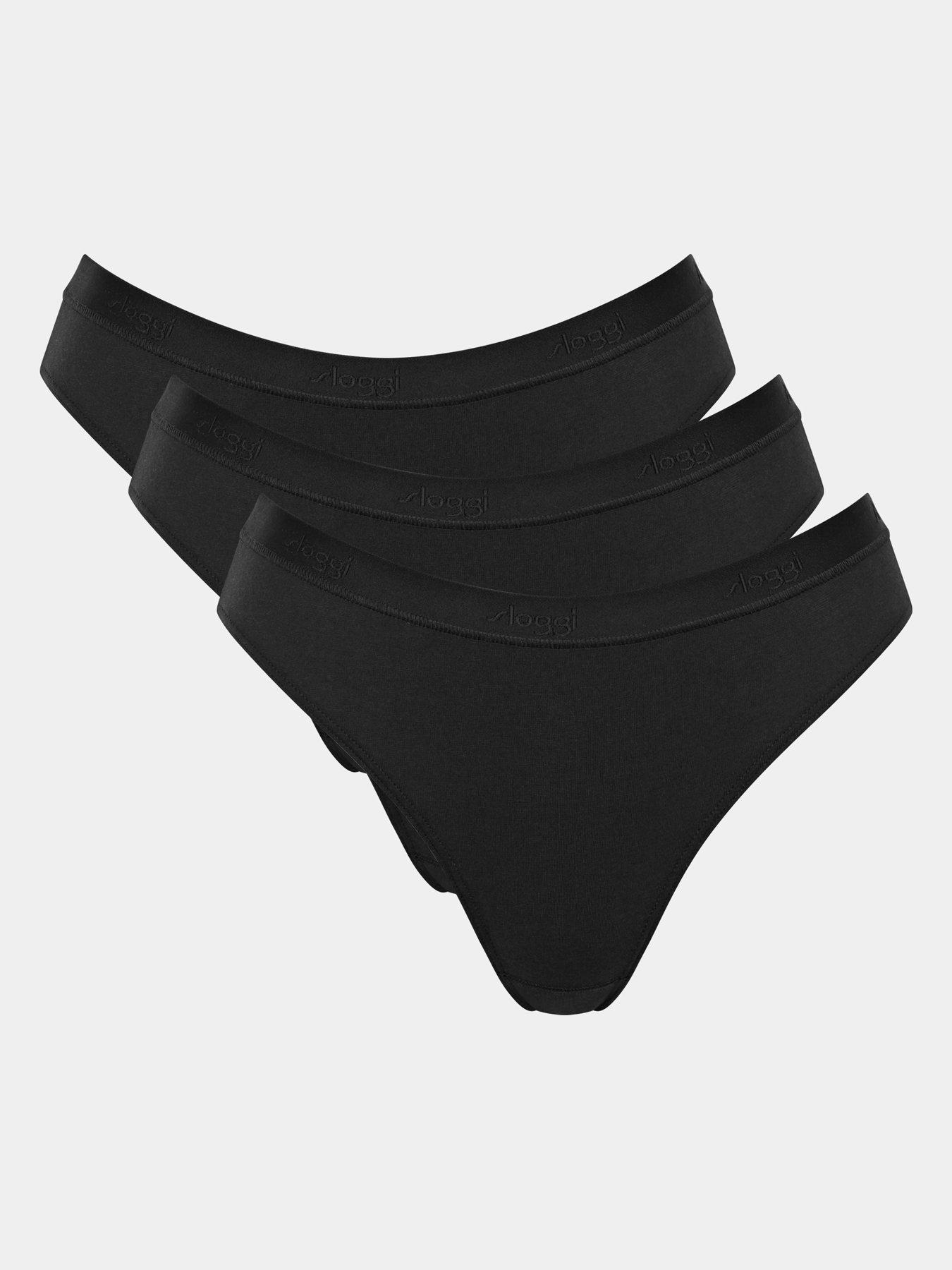 Sloggi GO Casual High Leg 3 Pack Briefs - Black