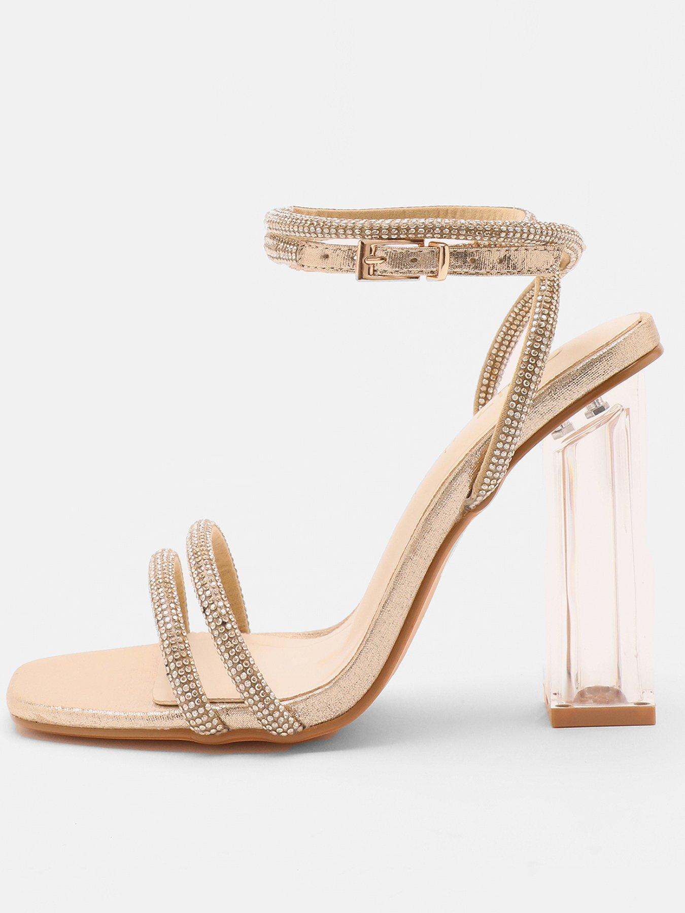 Mid block hot sale clear heels