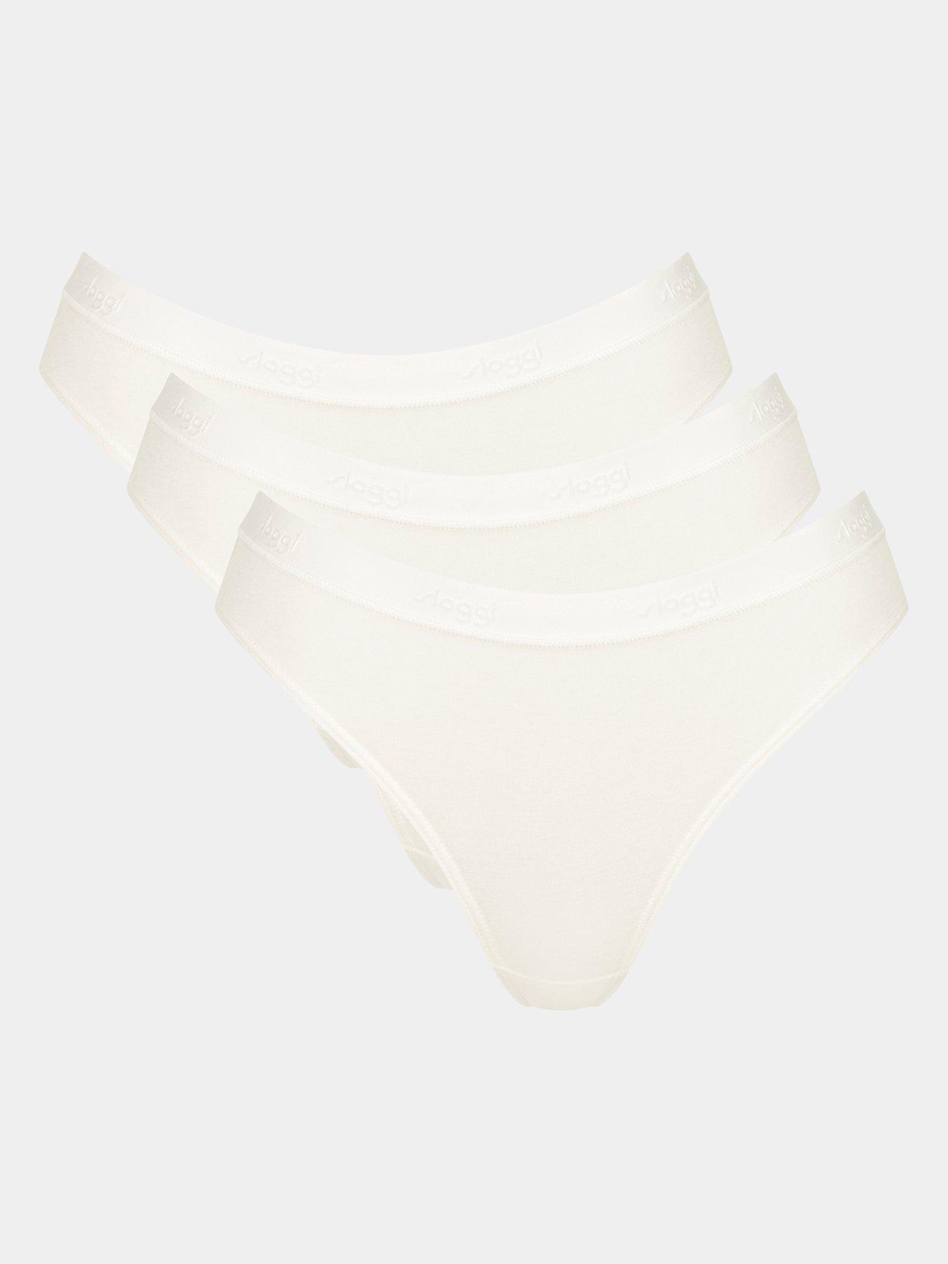 Sloggi GO Casual High Leg 3 Pack Briefs - Silk White
