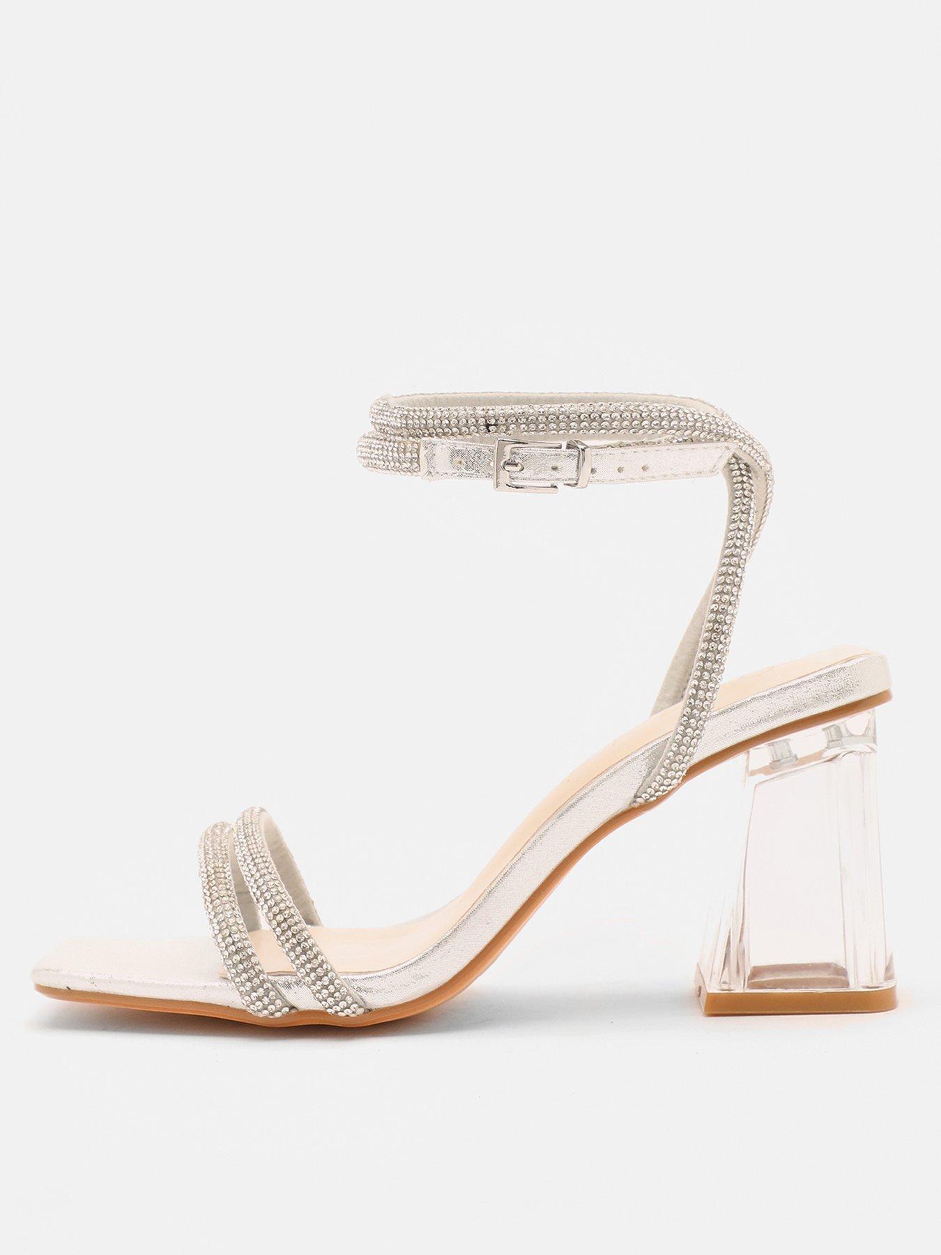 Quiz wide fit silver on sale sandals