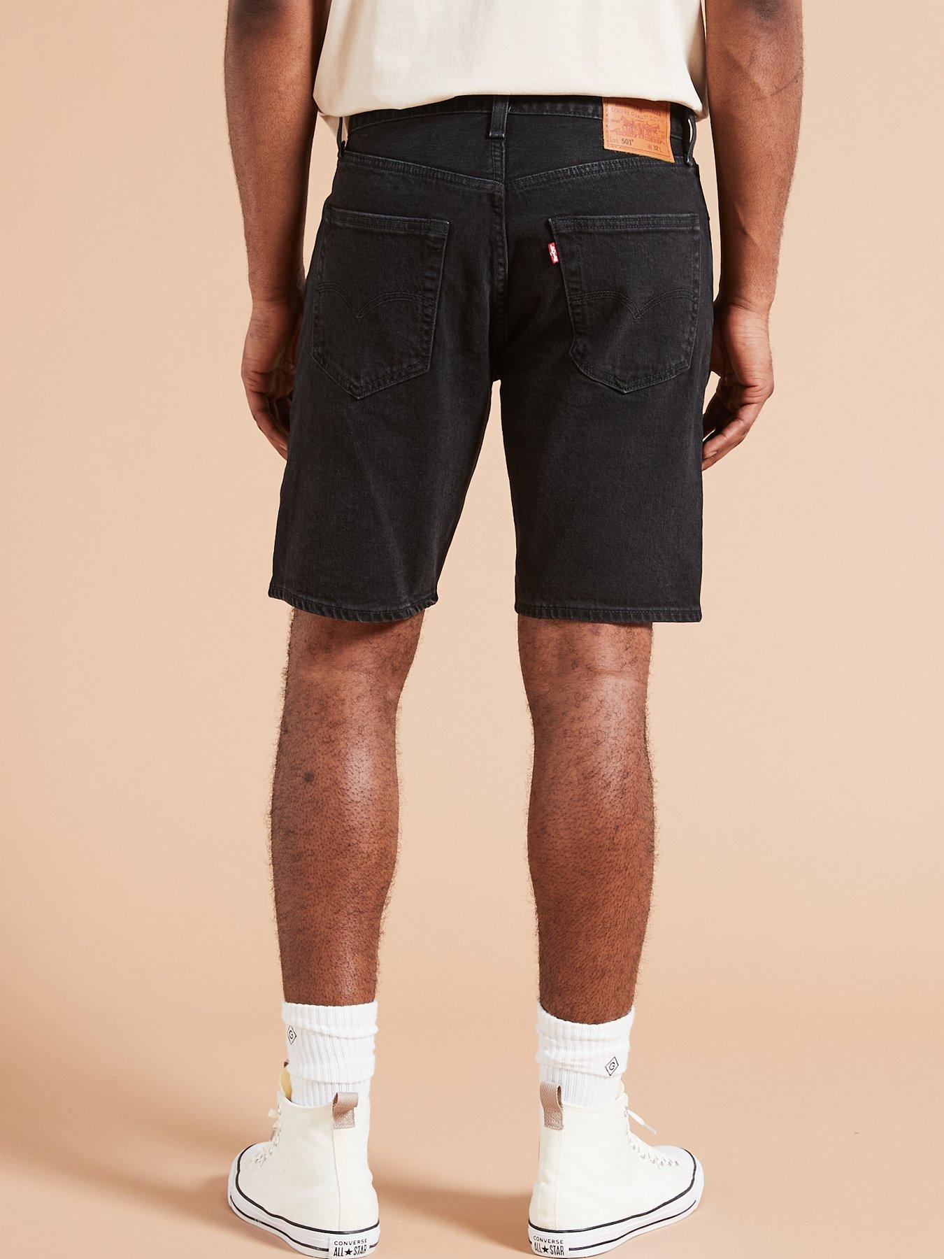 Black 501 levis shorts hotsell