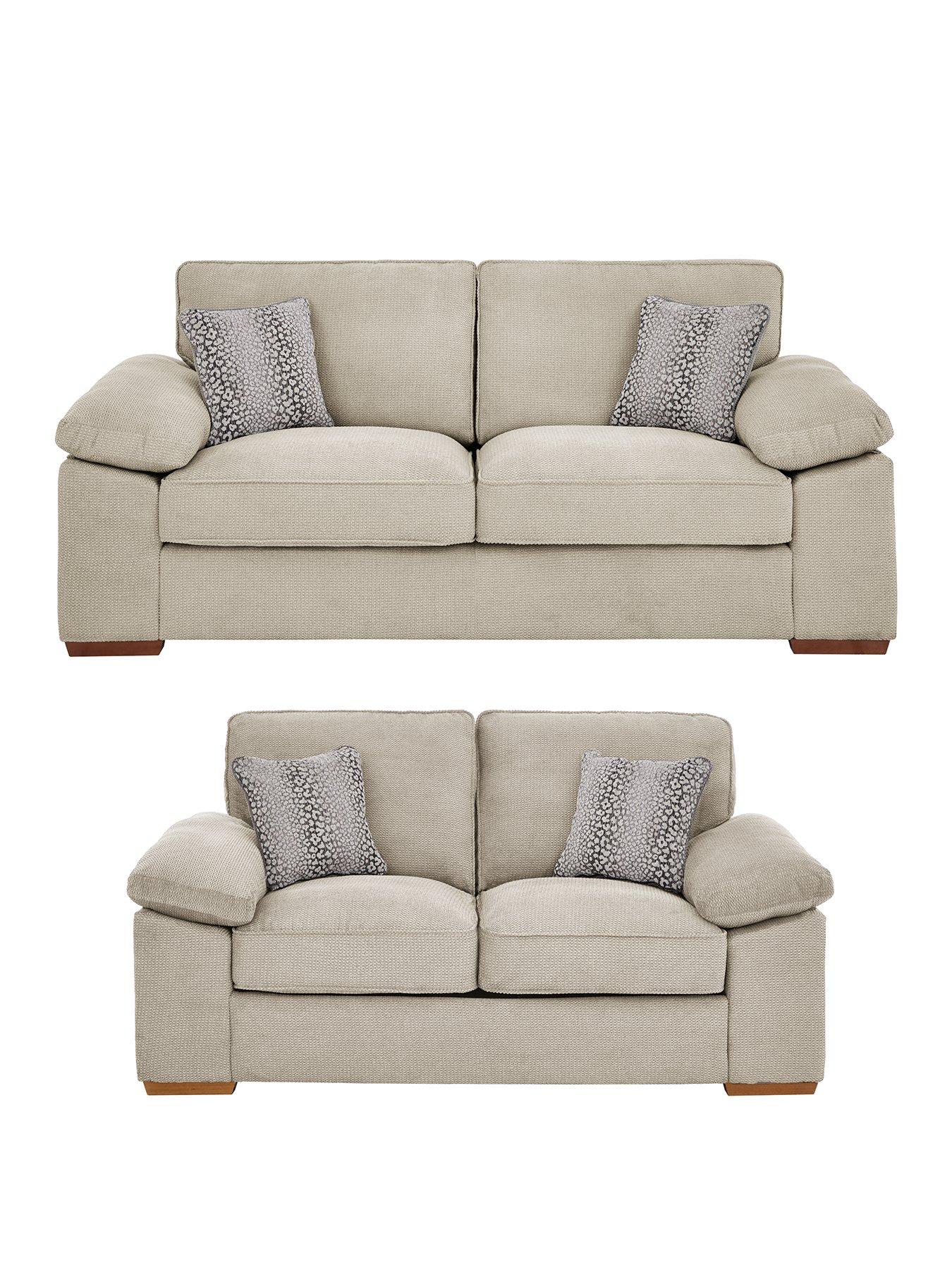 Image 1 of 1 of Very Home Dexter 3 Seater + 2 Seater Sofas (Buy and SAVE!) - Stone&nbsp;- Made to Order in the UK