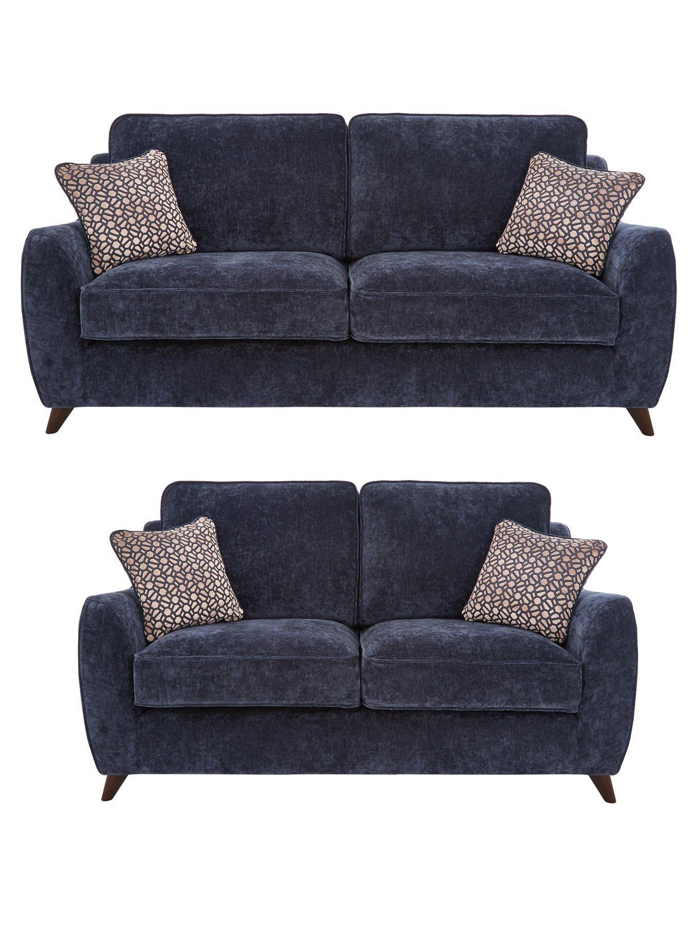 Image 2 of 4 of Very Home Verity 3 Seater + 2 Seater Sofa Set (Buy and SAVE!) - Navy&nbsp;- Made to Order in the UK