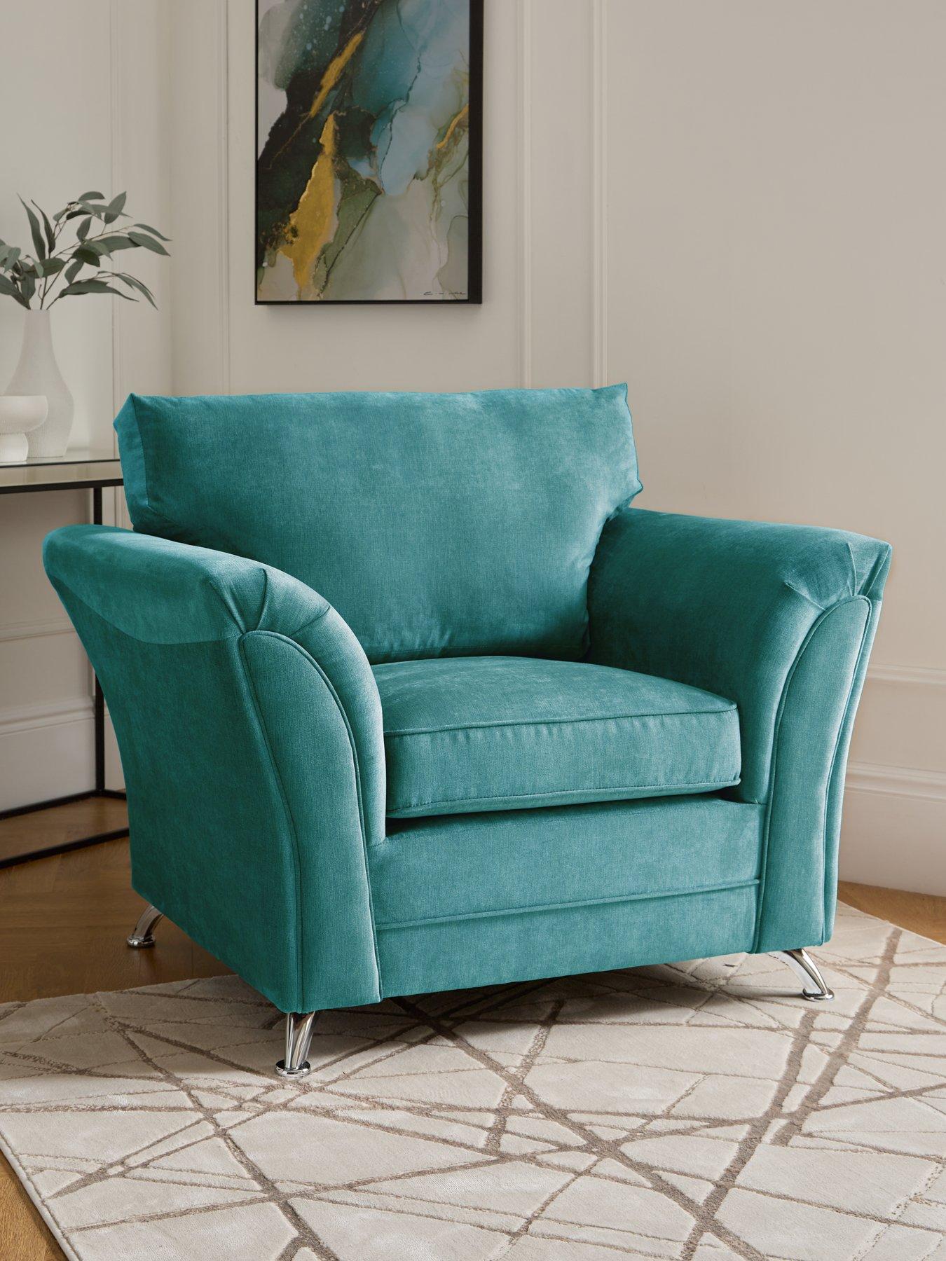  image of very-home-dury-fabric-armchair-teal-fscreg-certified