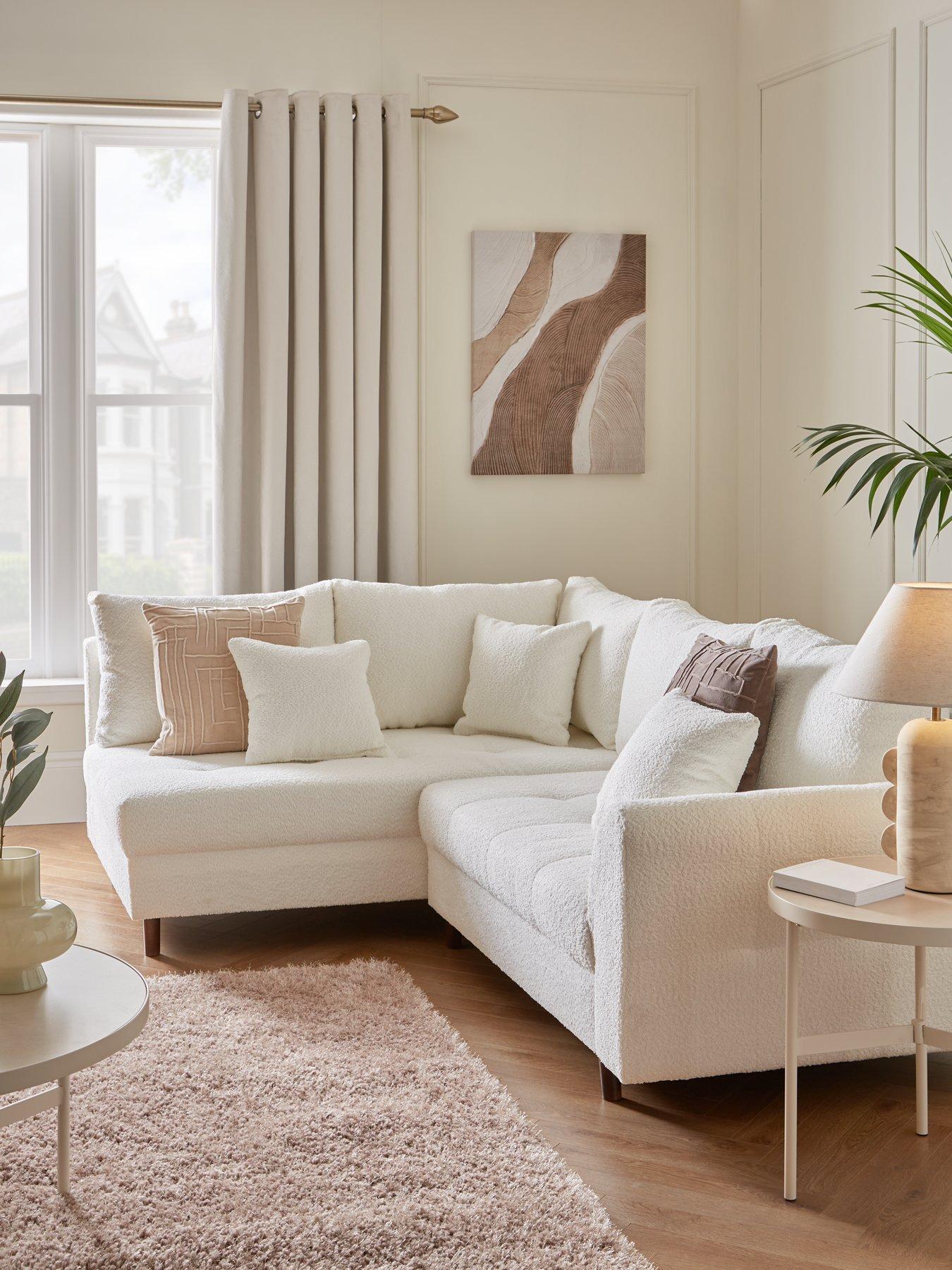 Very Home Rune Fabric Left Hand Corner Sofa - Cream - FSC® Certified