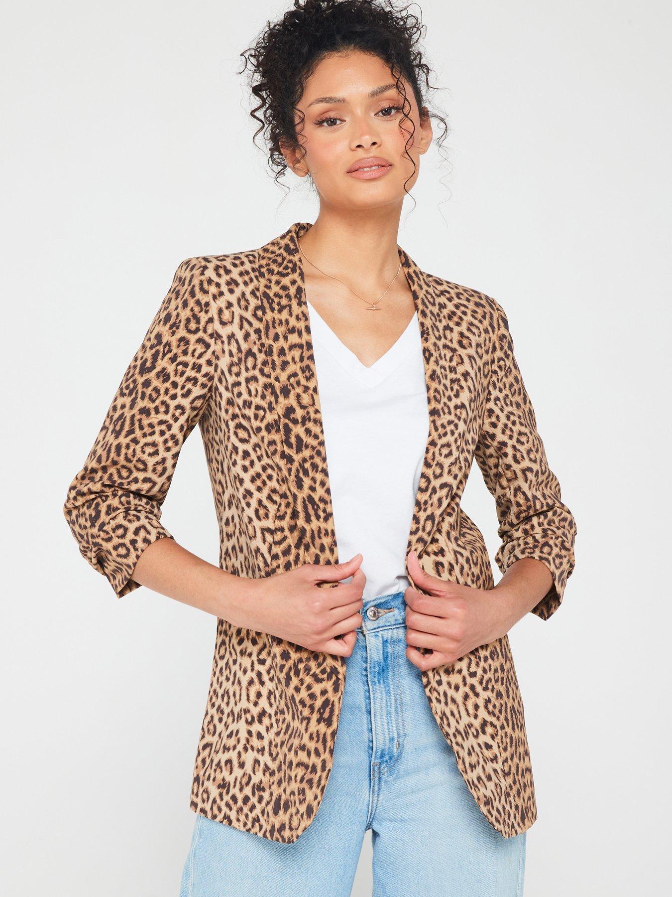 undefined Leopard Print Blazer - Multi