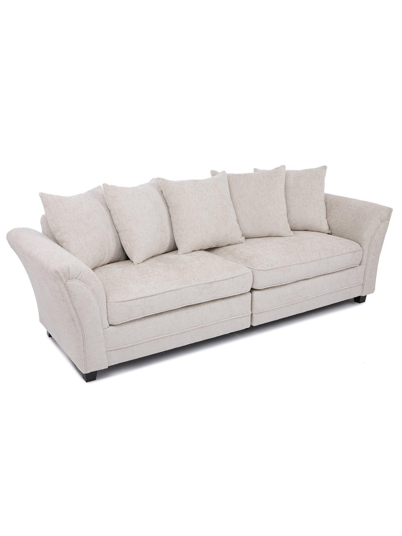 Image 3 of 7 of The Very Collection Dury Chunky Weave 4 Seater Scatterback Sofa - Natural -&nbsp;FSC&reg; Certified
