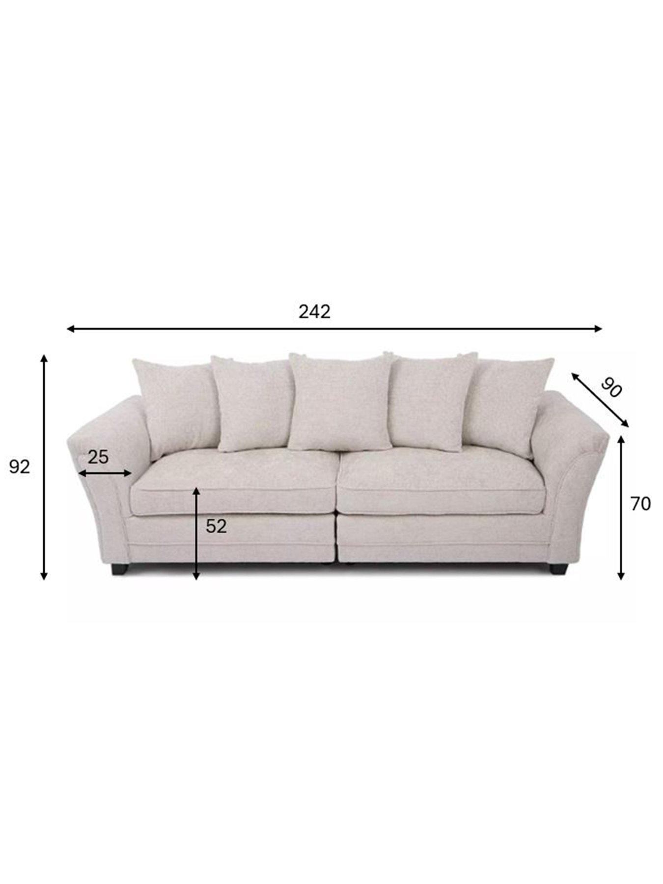 Image 6 of 7 of The Very Collection Dury Chunky Weave 4 Seater Scatterback Sofa - Natural -&nbsp;FSC&reg; Certified