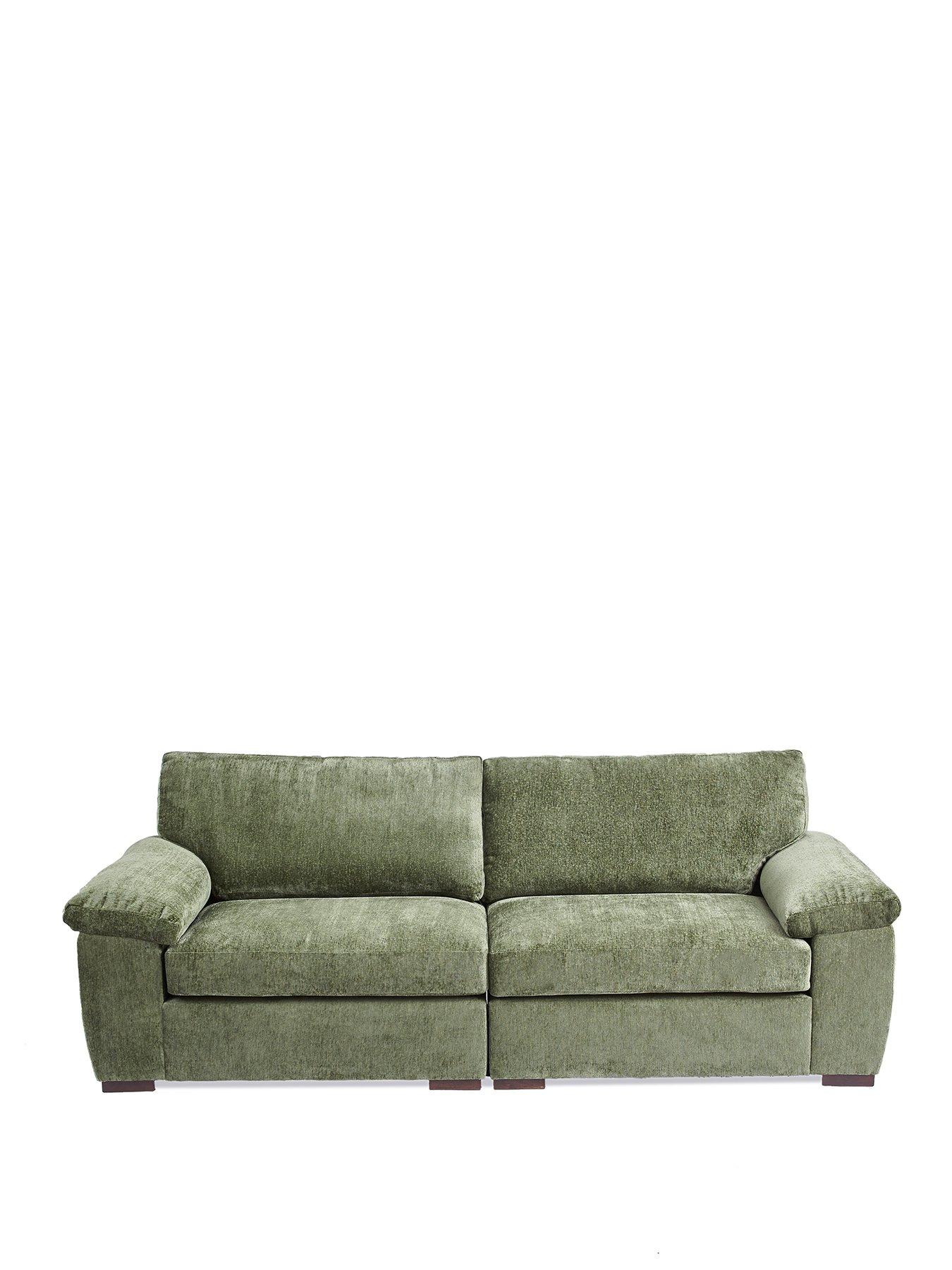 Image 2 of 7 of The Very Collection Salerno Standard Back 4 Seater Fabric Sofa &ndash; Olive Green - FSC&reg; Certified