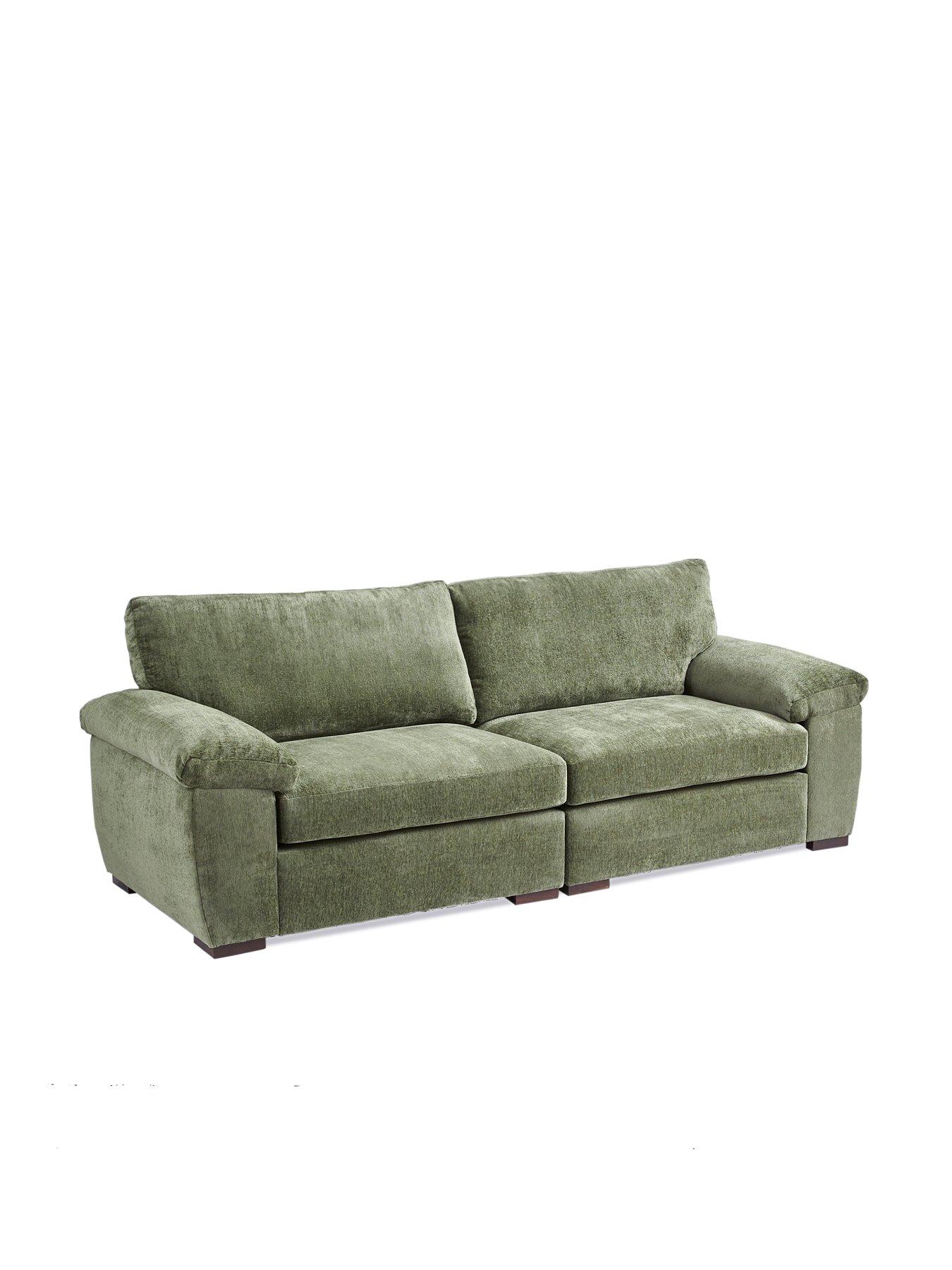 Image 3 of 7 of The Very Collection Salerno Standard Back 4 Seater Fabric Sofa &ndash; Olive Green - FSC&reg; Certified