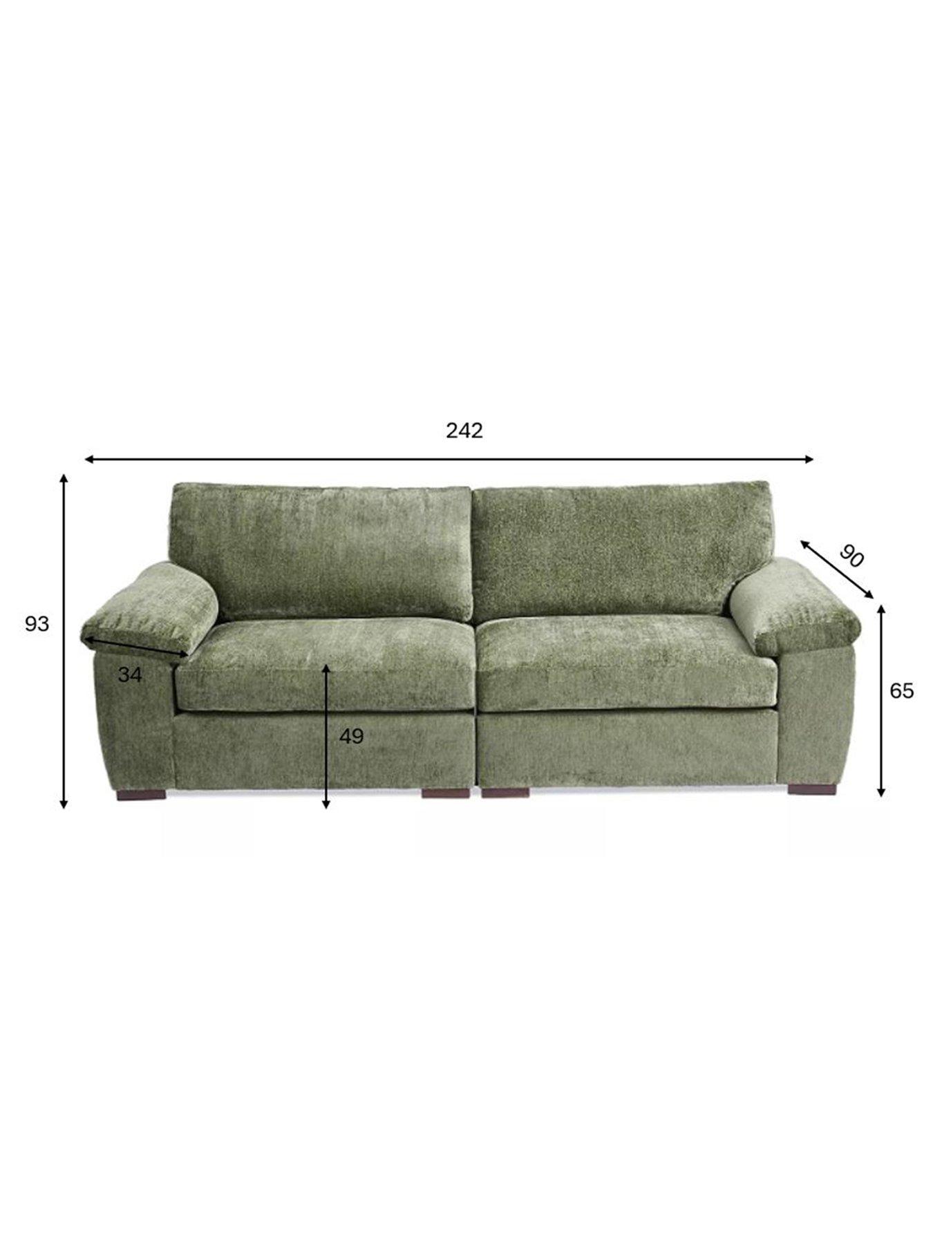 Image 6 of 7 of The Very Collection Salerno Standard Back 4 Seater Fabric Sofa &ndash; Olive Green - FSC&reg; Certified