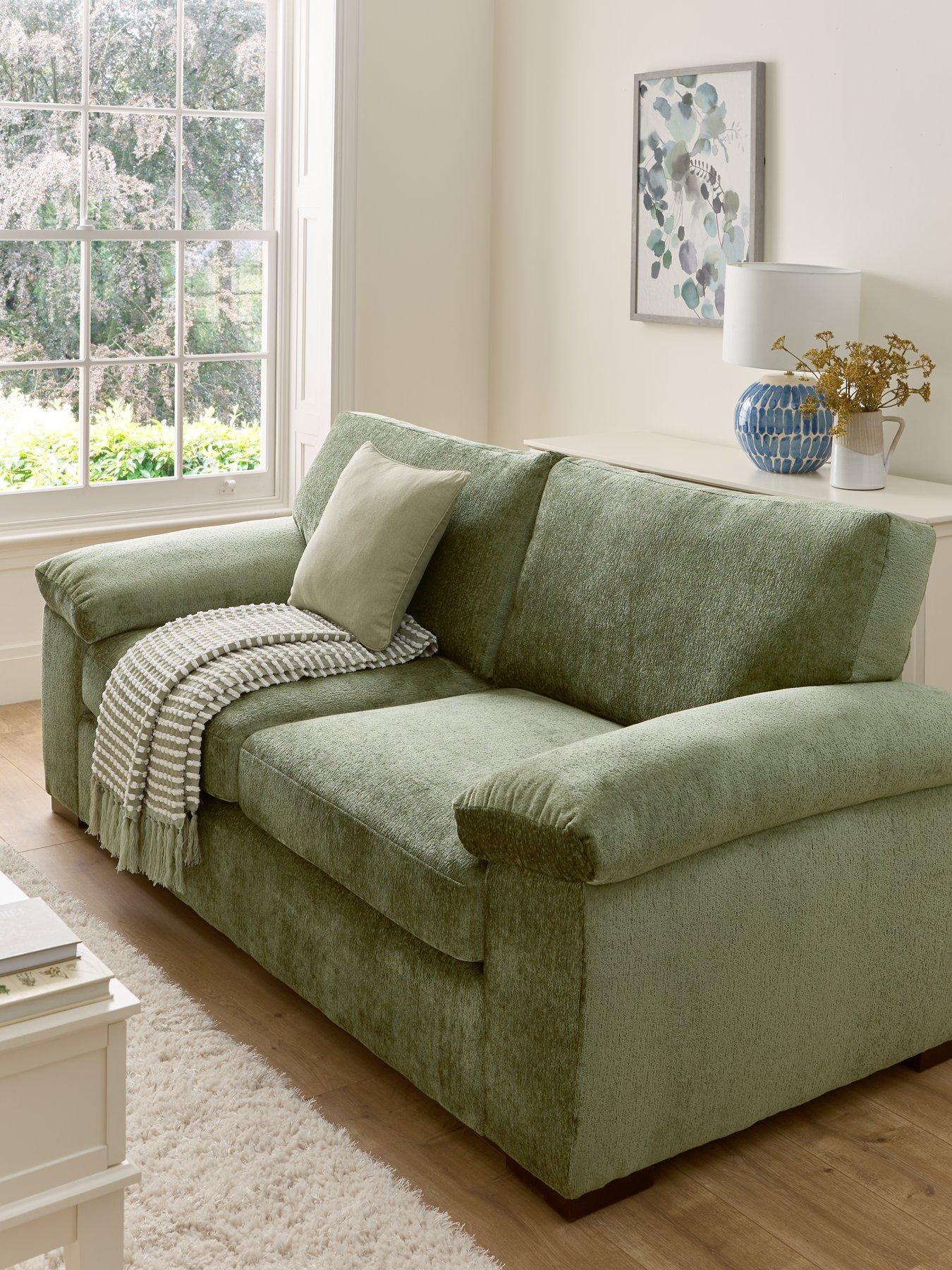 Image 1 of 7 of The Very Collection Salerno Standard Back 3 Seater Fabric Sofa &ndash; Olive Green - FSC&reg; Certified