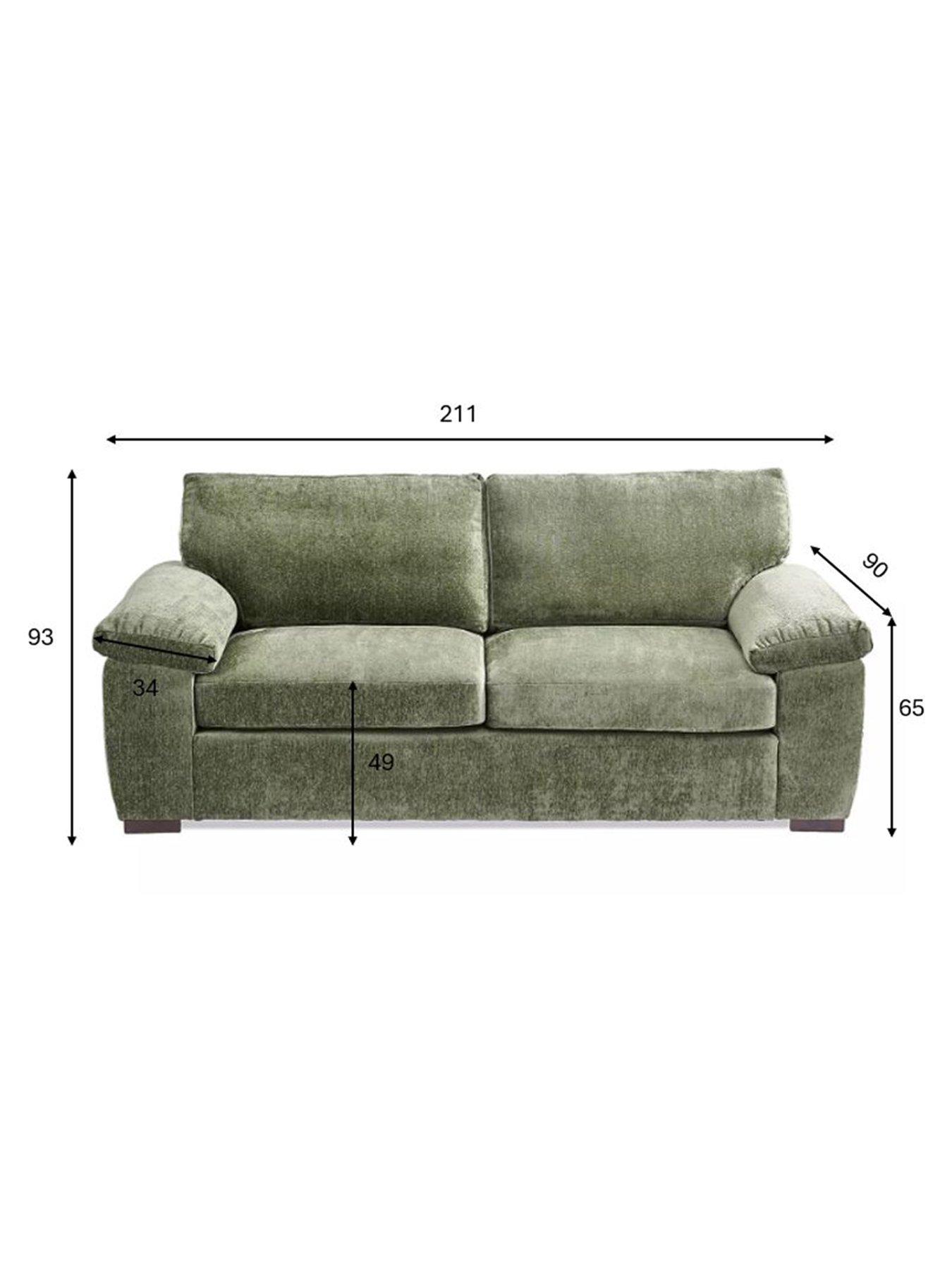 Image 6 of 7 of The Very Collection Salerno Standard Back 3 Seater Fabric Sofa &ndash; Olive Green - FSC&reg; Certified