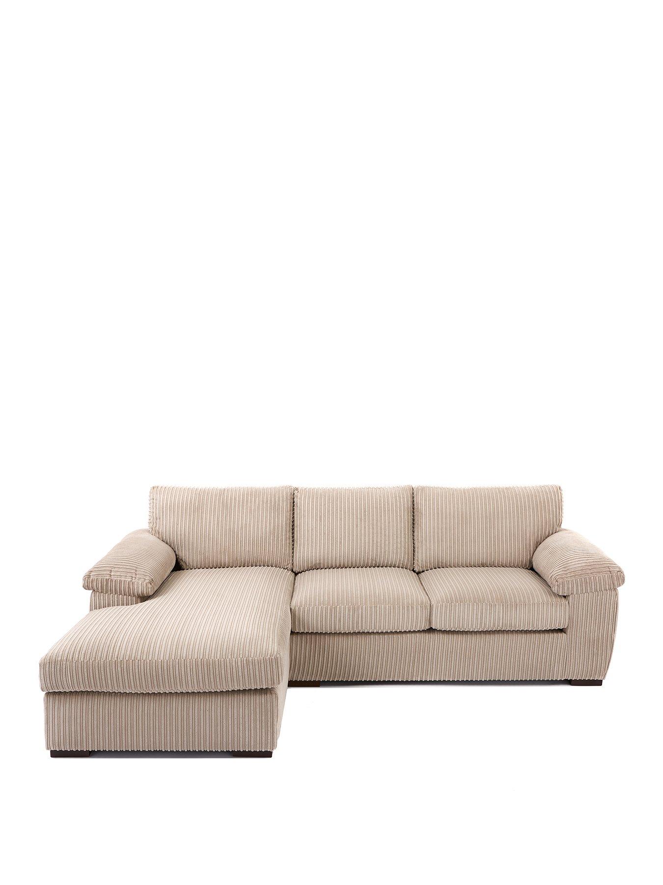 Image 2 of 7 of The Very Collection Amalfi 3&nbsp;Seater Standard Back Left Hand Fabric Corner Chaise Sofa - Cream - FSC&reg; Certified