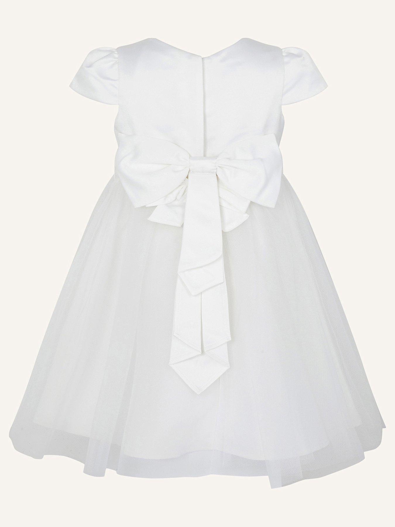 Monsoon Baby Girls Tulle Bridesmaid Dress Ivory Littlewoods