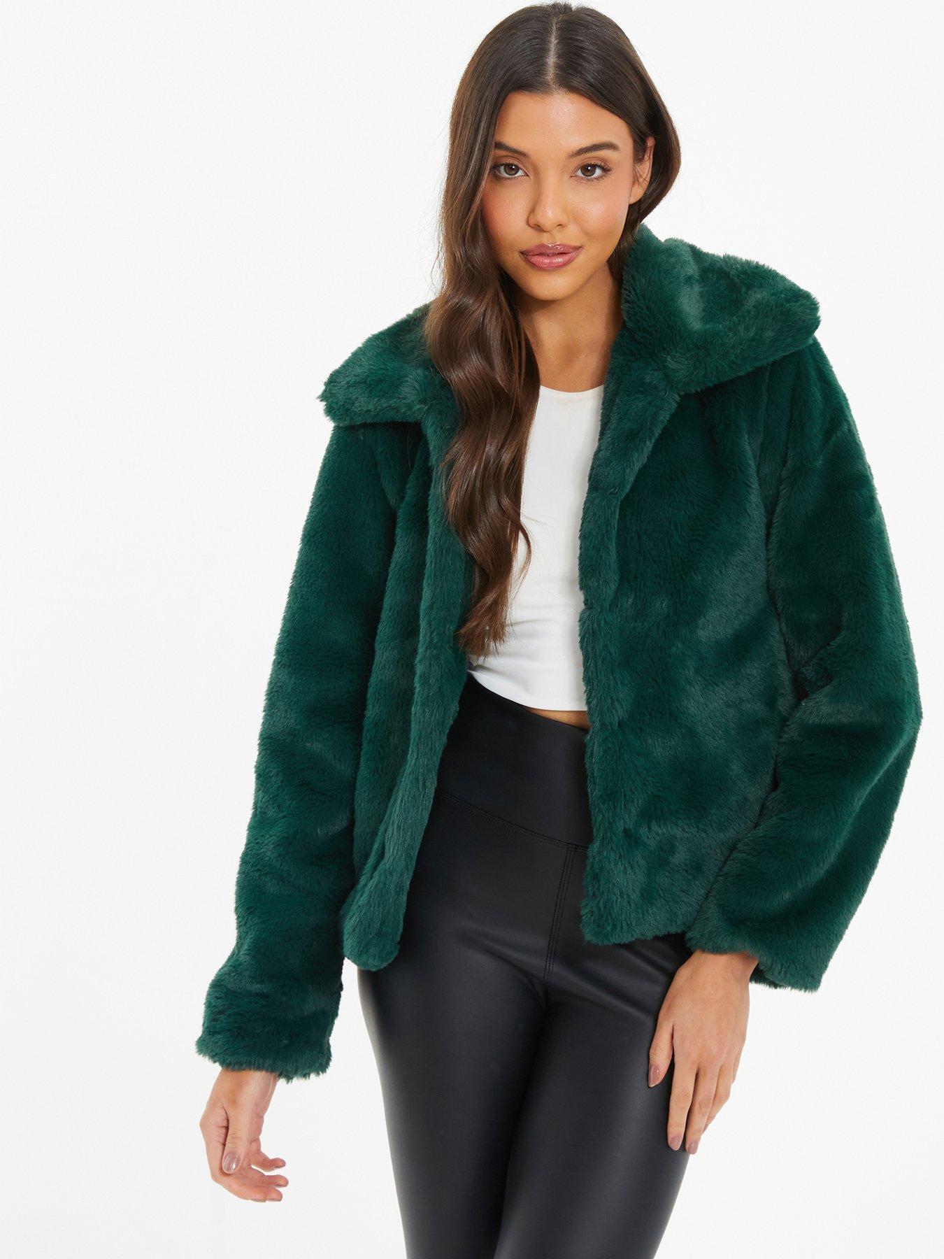 Short sleeve faux best sale fur jacket