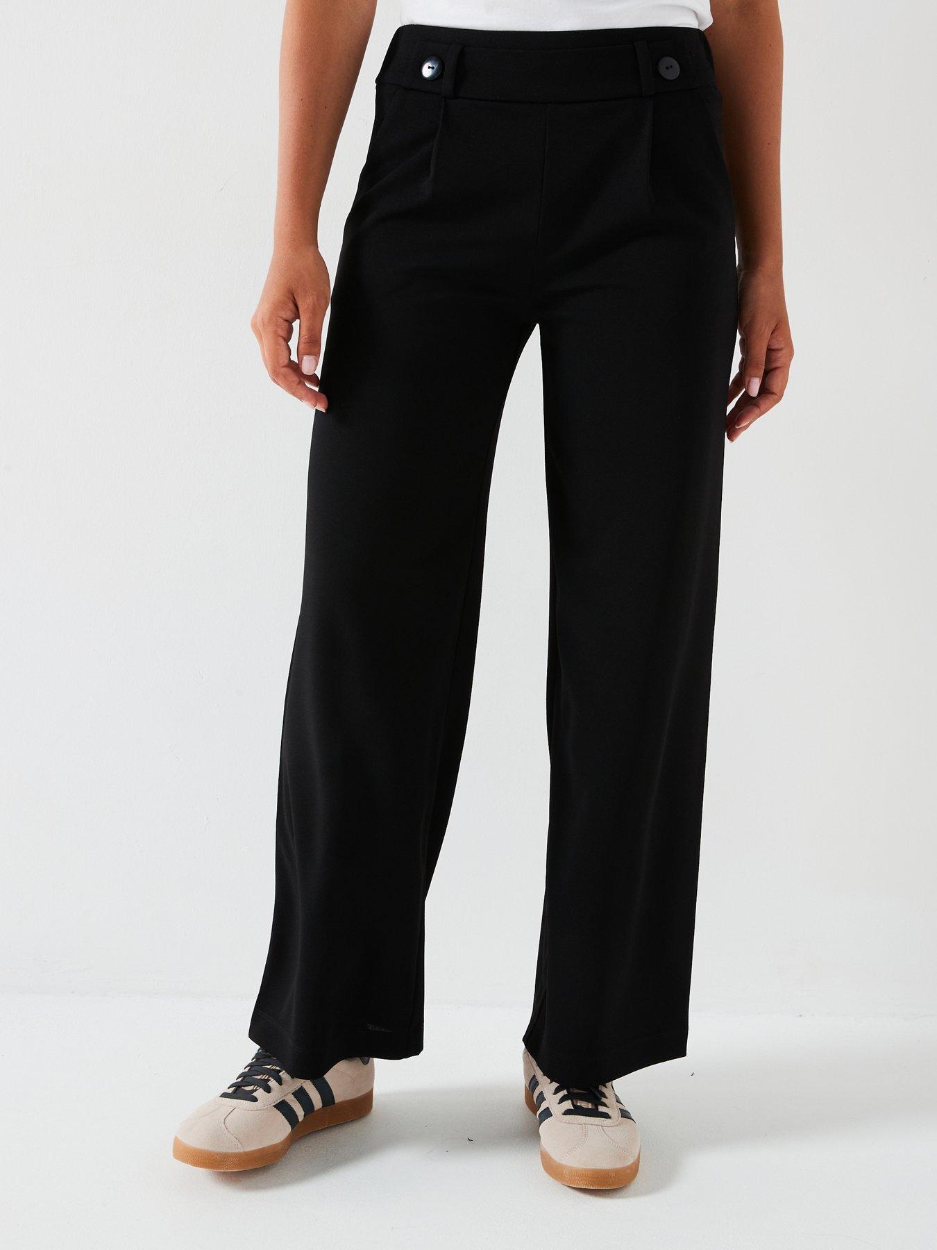 JDY Tailored Button Detail Trouser - Black