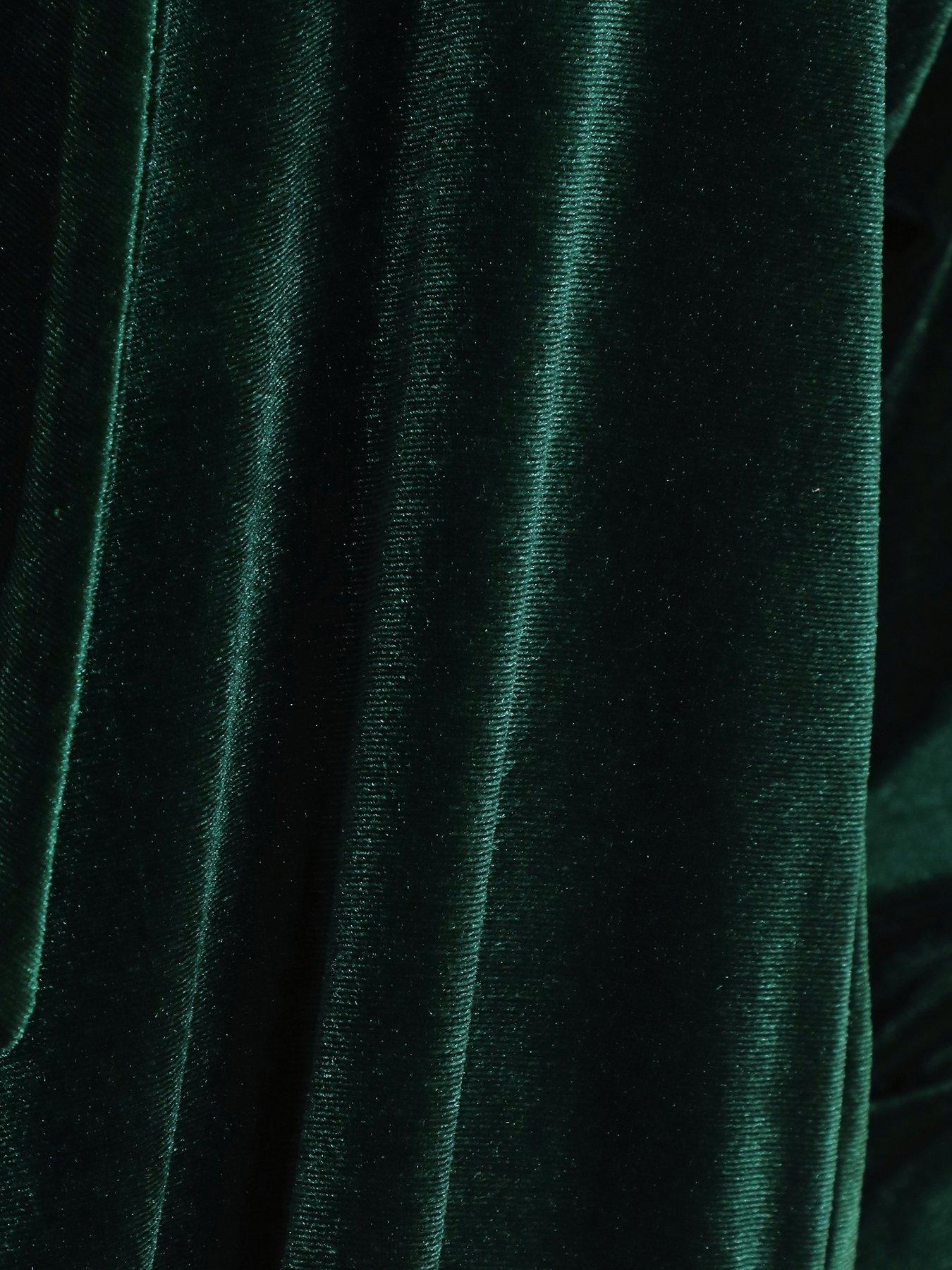  image of quiz-curve-curve-bottle-green-velvet-waterfall-blazer