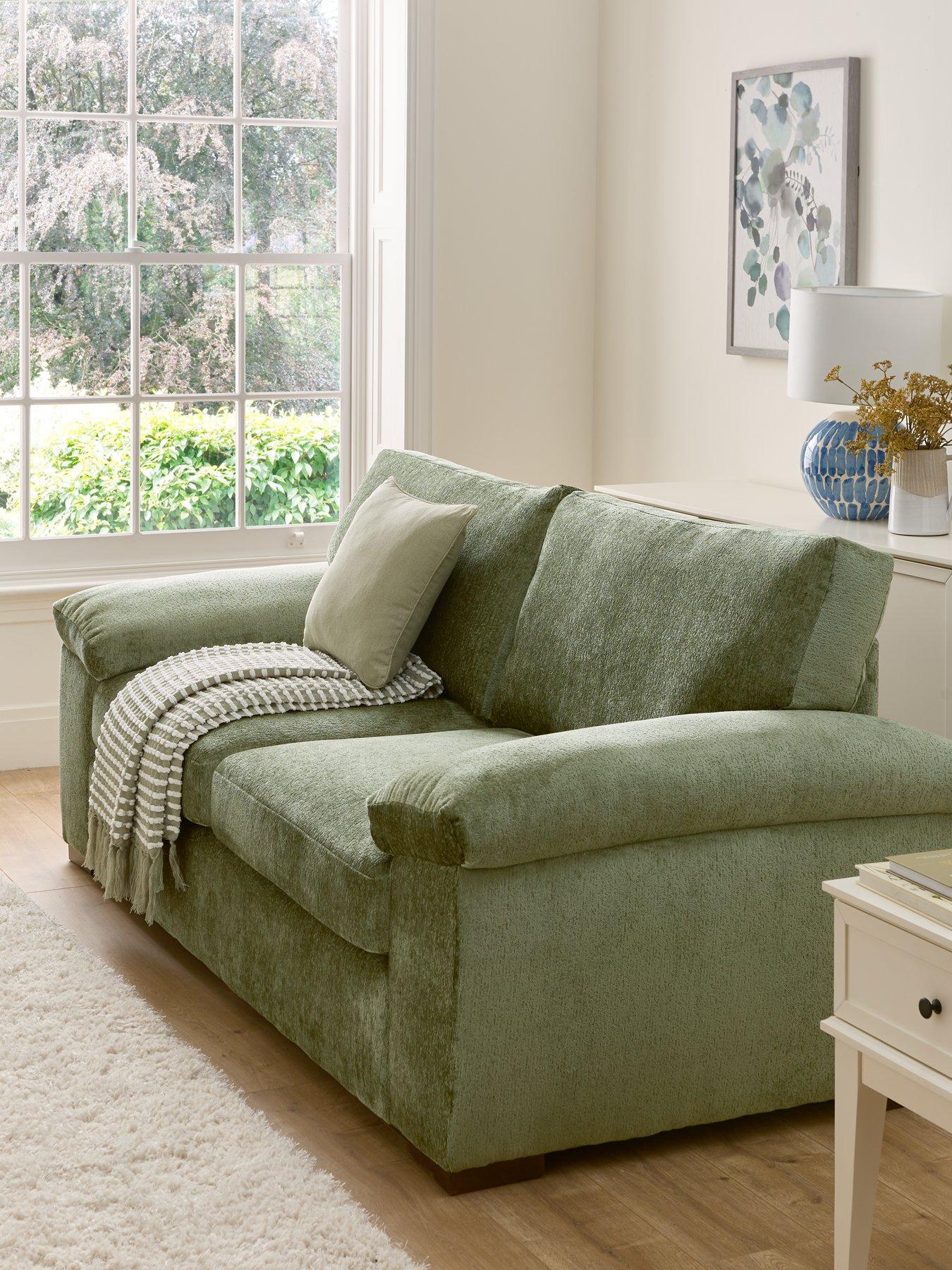 Image 1 of 7 of The Very Collection Salerno Standard Back 2 Seater Fabric Sofa &ndash; Olive Green - FSC&reg; Certified