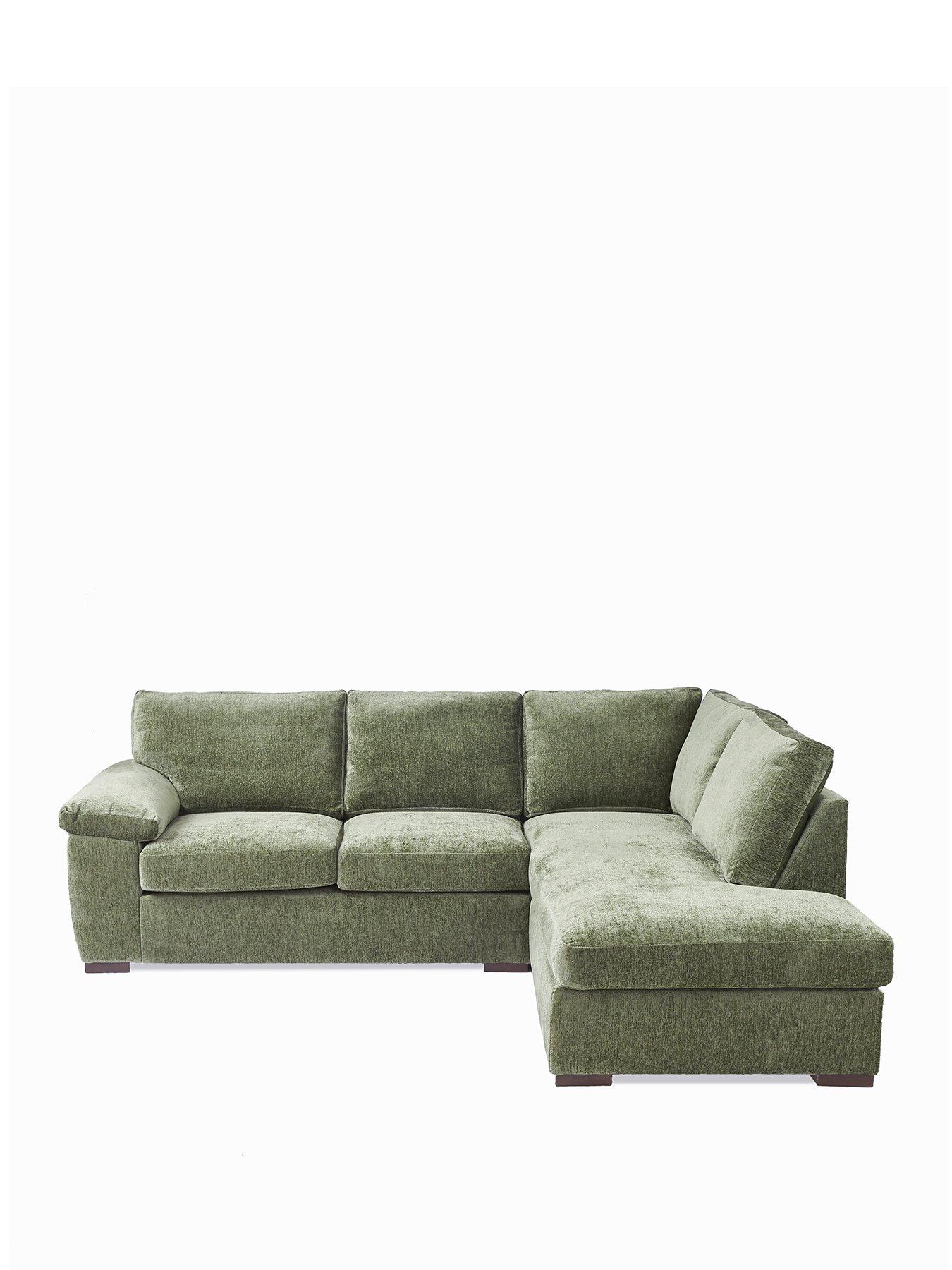 Image 2 of 7 of The Very Collection Salerno Standard Back Right Hand Fabric Corner Chaise Sofa &ndash; Olive Green - FSC&reg; Certified