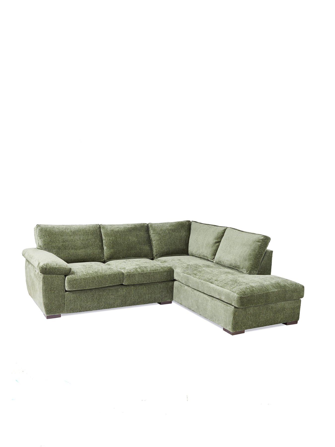 Image 3 of 7 of The Very Collection Salerno Standard Back Right Hand Fabric Corner Chaise Sofa &ndash; Olive Green - FSC&reg; Certified