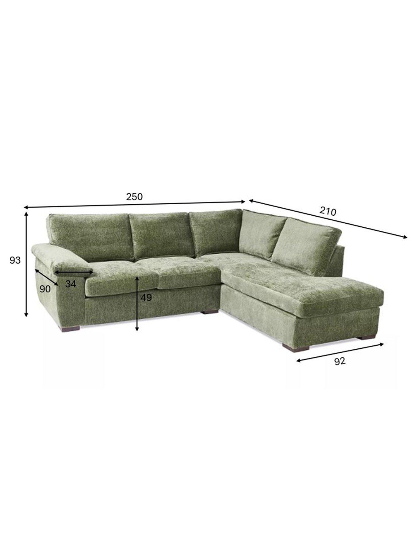 Image 6 of 7 of The Very Collection Salerno Standard Back Right Hand Fabric Corner Chaise Sofa &ndash; Olive Green - FSC&reg; Certified