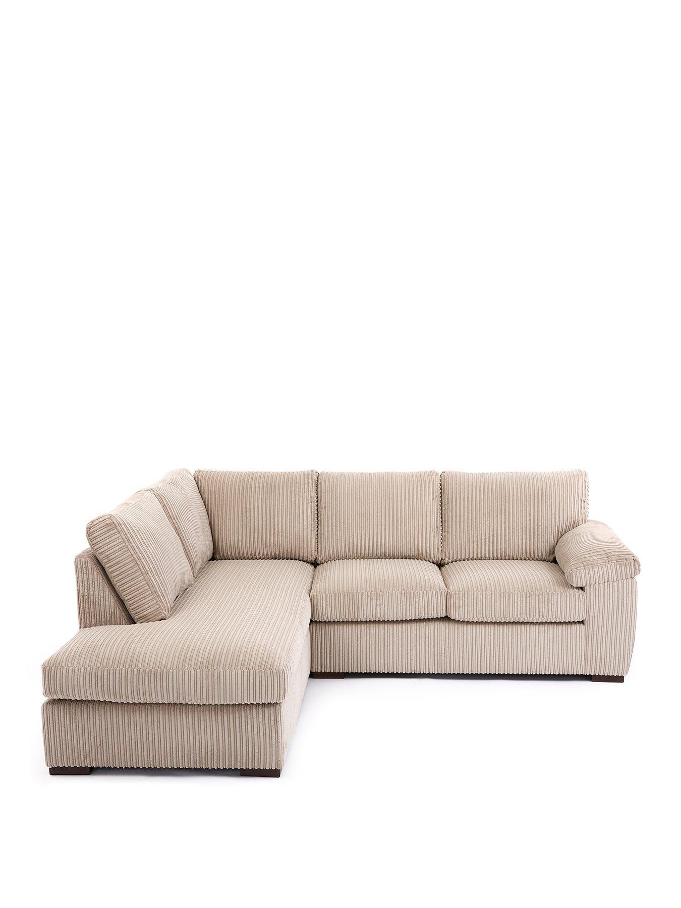 Image 2 of 7 of The Very Collection Amalfi Standard Back Left Hand Fabric Corner Chaise Sofa - Cream - FSC&reg; Certified