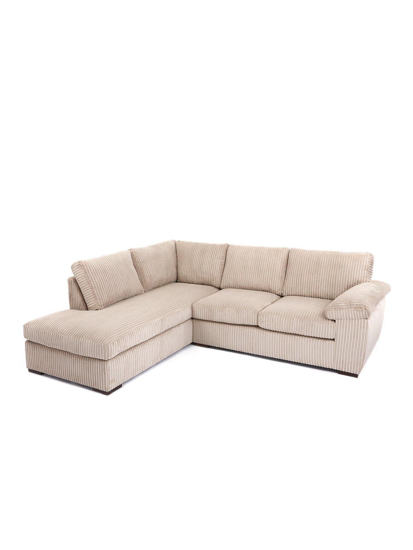 Image 3 of 7 of The Very Collection Amalfi Standard Back Left Hand Fabric Corner Chaise Sofa - Cream - FSC&reg; Certified