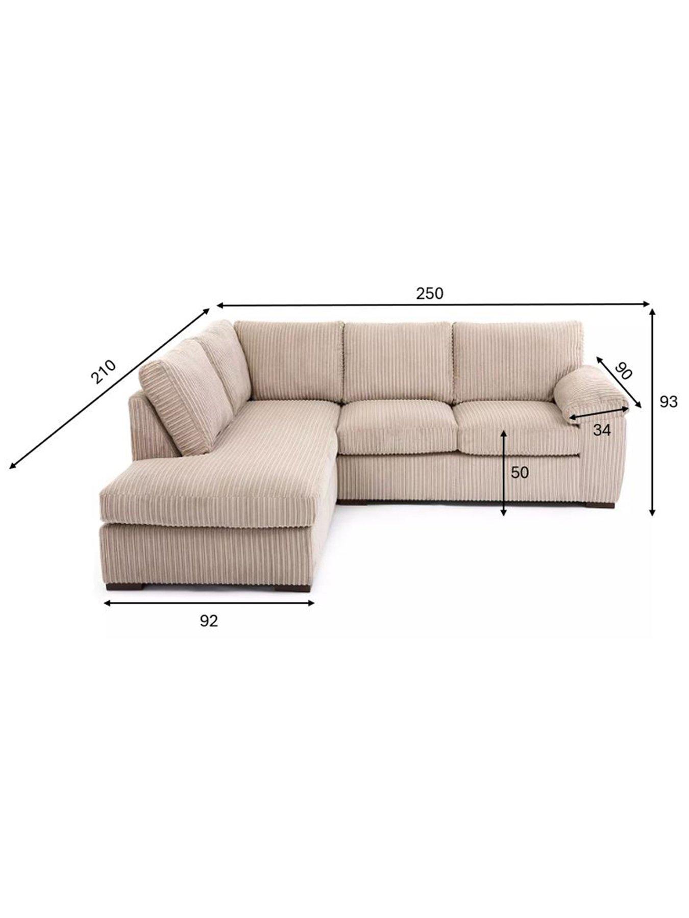 Image 6 of 7 of The Very Collection Amalfi Standard Back Left Hand Fabric Corner Chaise Sofa - Cream - FSC&reg; Certified
