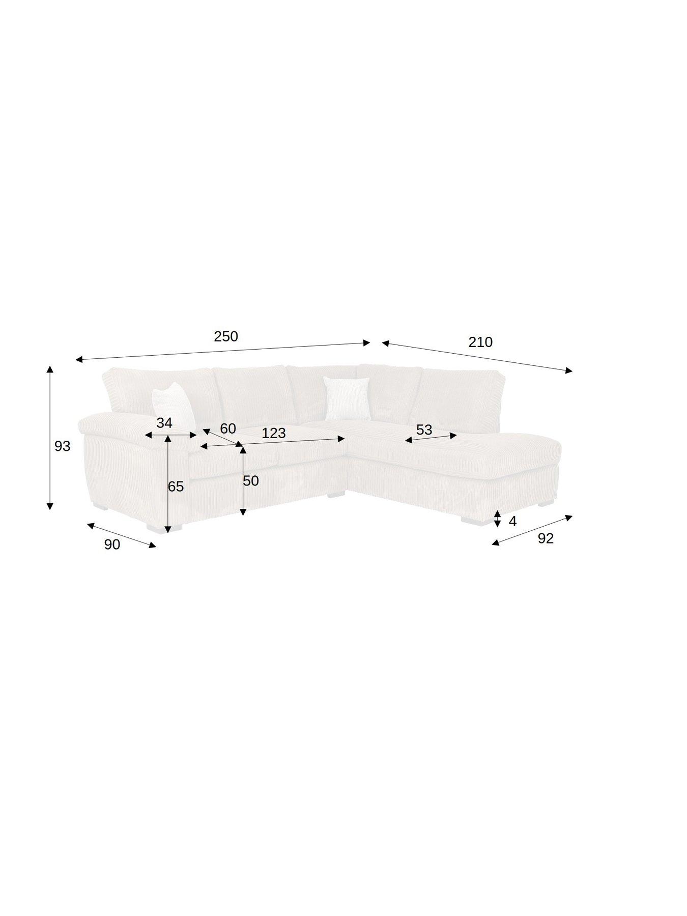  image of very-home-amalfinbspstandard-back-right-hand-fabric-corner-chaise-sofa-cream-fscreg-certified