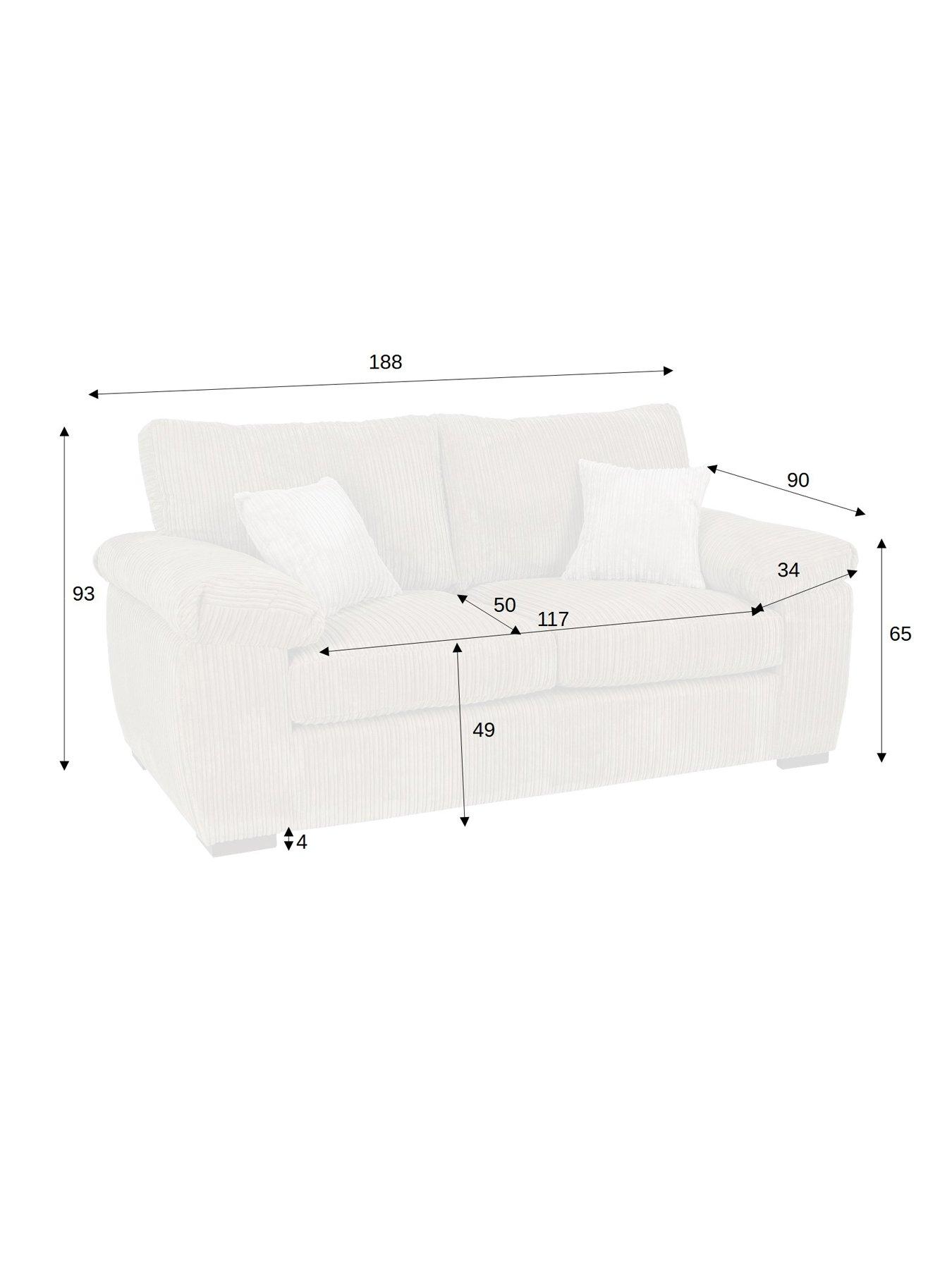  image of very-home-amalfi-standard-back-2-seater-fabric-sofa-cream-fscreg-certified